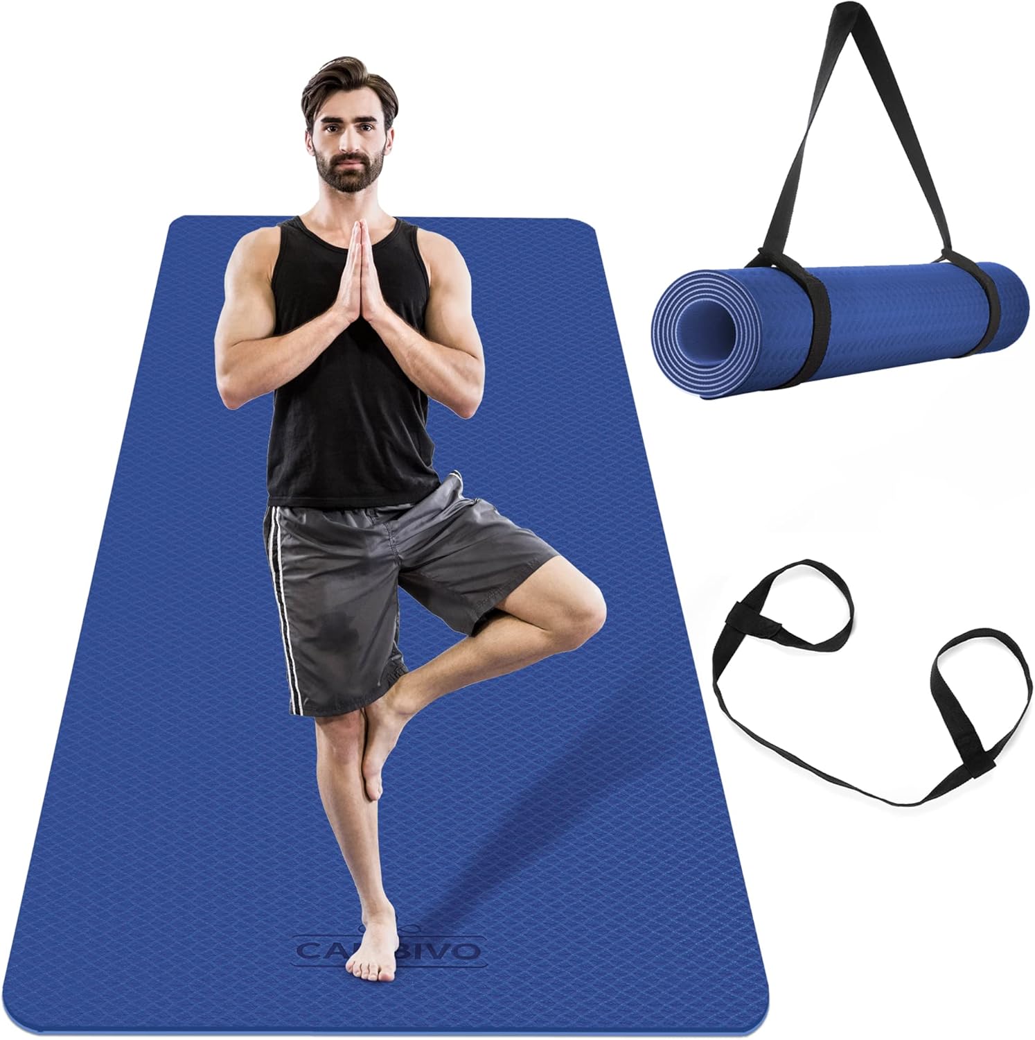 CAMBIVO Large Yoga Mat, 81cm Extra Wide Exercise Mat, Large Gym Mat TPE