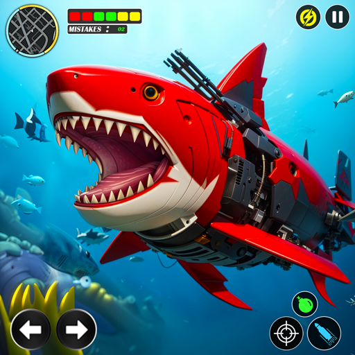 Real Robot Shark Fighting Simulator: Robotertransformationsspiele