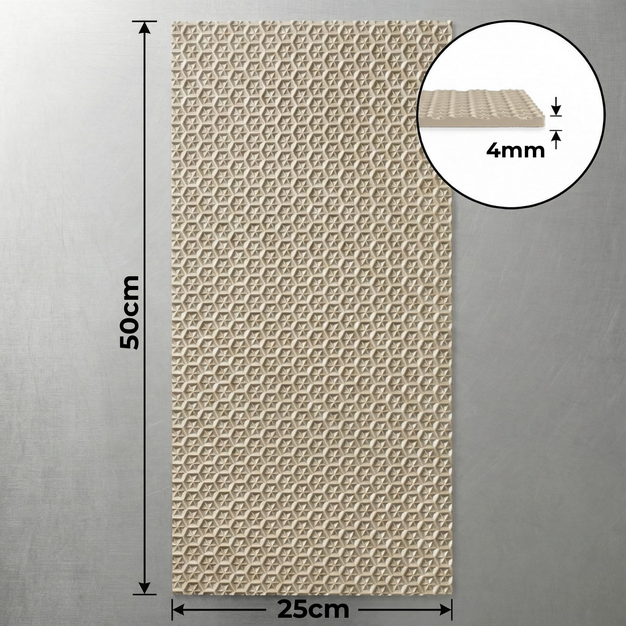 Langlauf Schuhbedarf Sohlengummiplatte 250mm x 500mm 4mm stark Profil Star in verschiedenen Farben zur Anfertigung von Schuhsohlen oder als Anti Rutsch Belag - 4 mm Stärke
