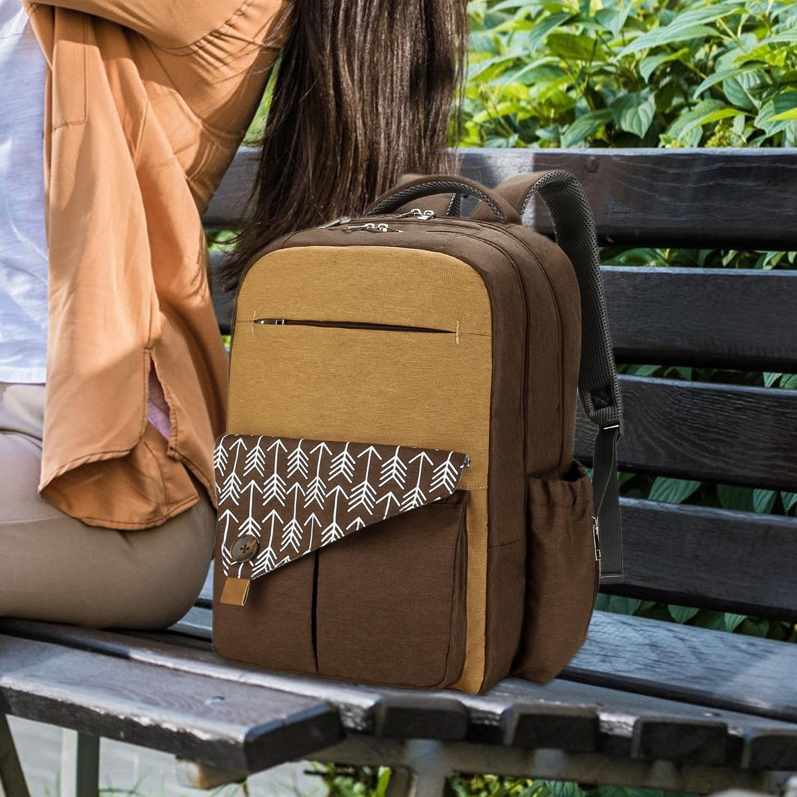 Zaino per pannolini - Borsa per maternità impermeabile, grande tote da viaggio | Elegante borsa per neonati con caricatore USB, organizer per infermiere, borsa per pannolini per passeggino, borsa