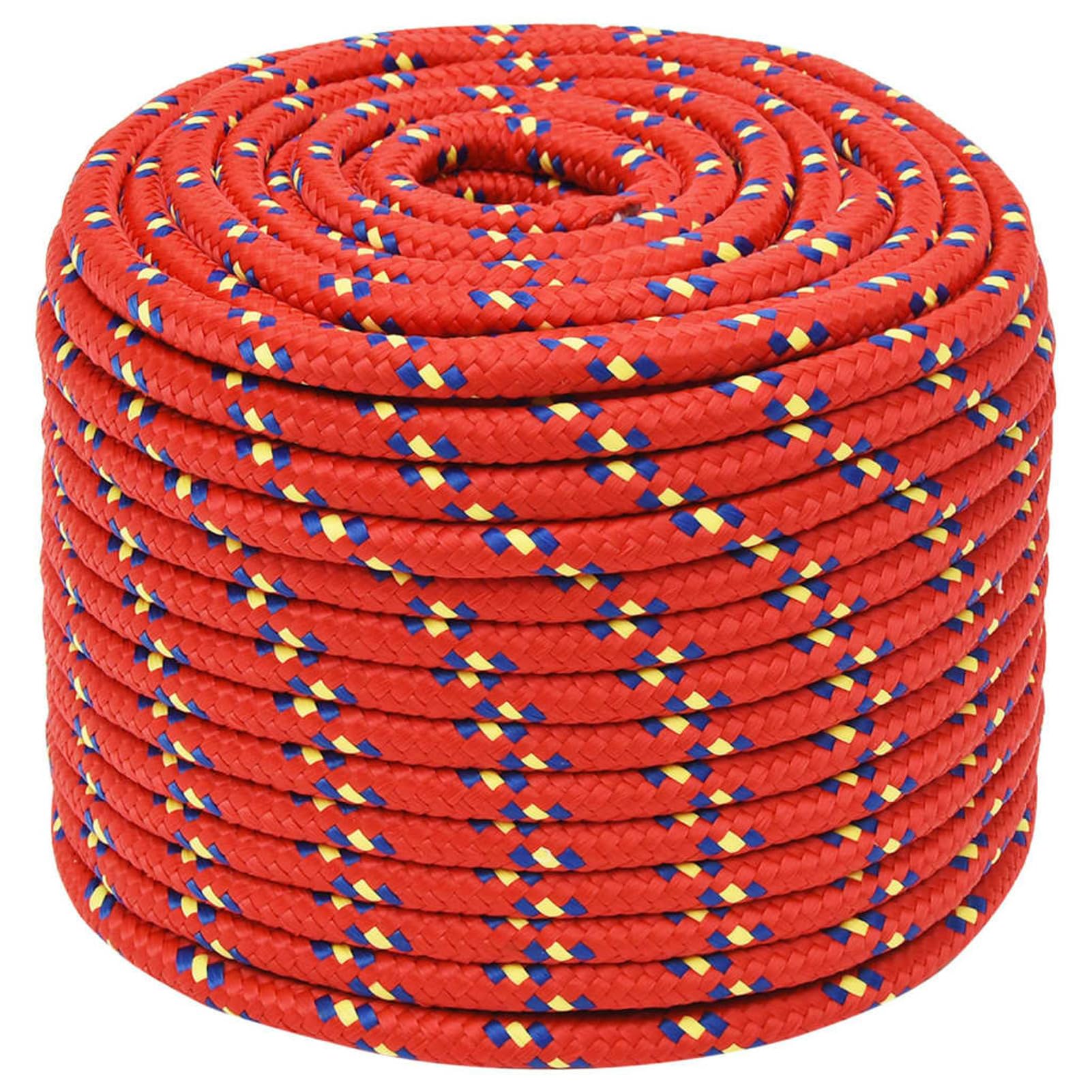 Gecheer Corda da barca in polipropilene rosso, multifunzione, corda in polipropilene, per sartiame o come ormeggio, 25 m, 14 mm