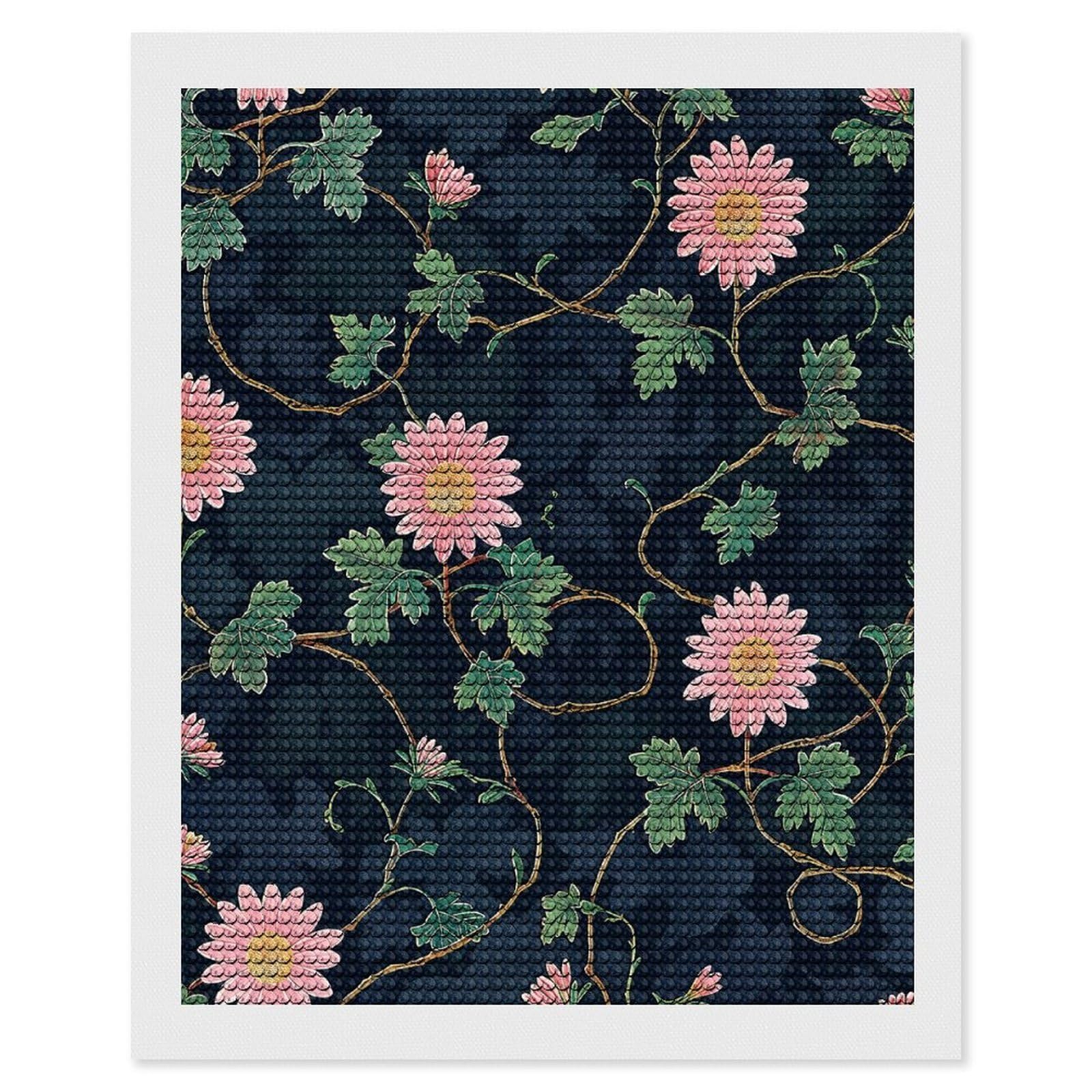 Daisies and Vines Diamond Art Kits for Adults, DIY 5D Diamonds Painting Kits for Beginner, Round Full Drill Diamond Dots Painting, Diamonds Pictures Gem Art and Crafts Wall Decor 16"x20"
