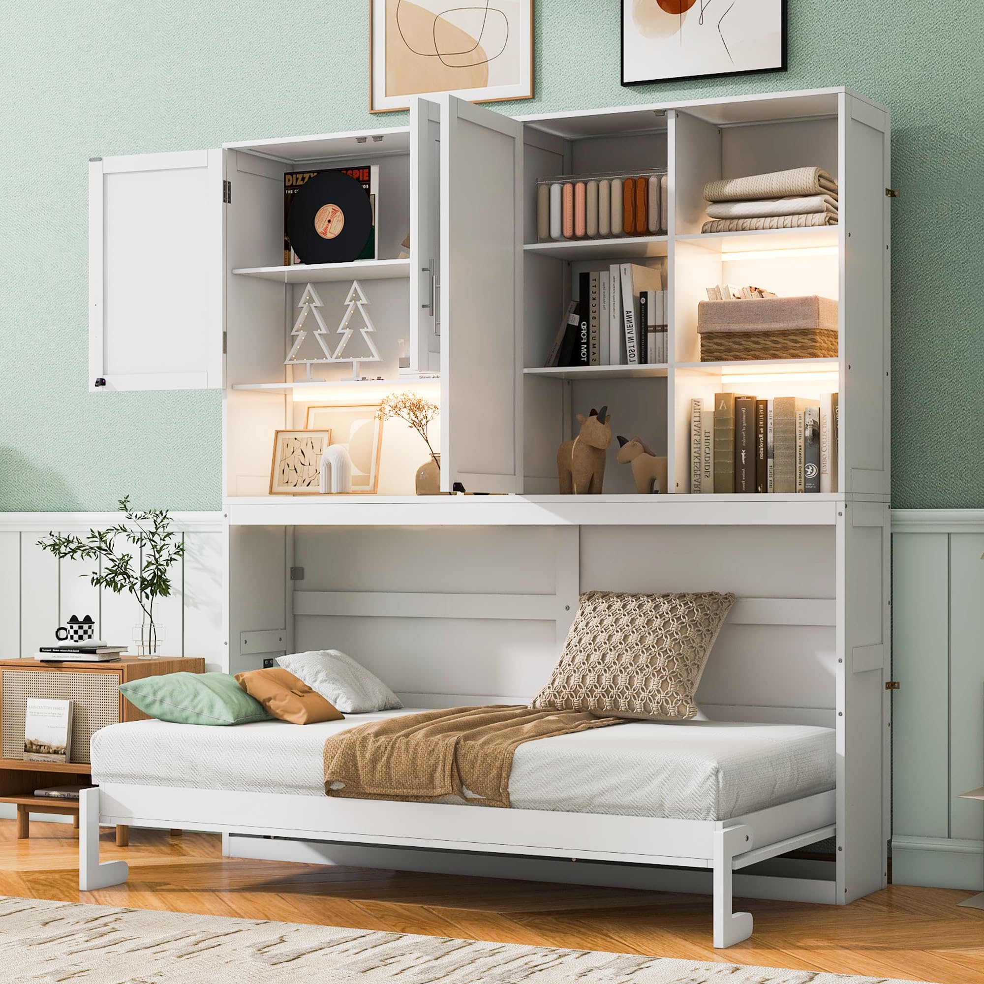 Merax Twin Murphy Bed in closed cabinet form