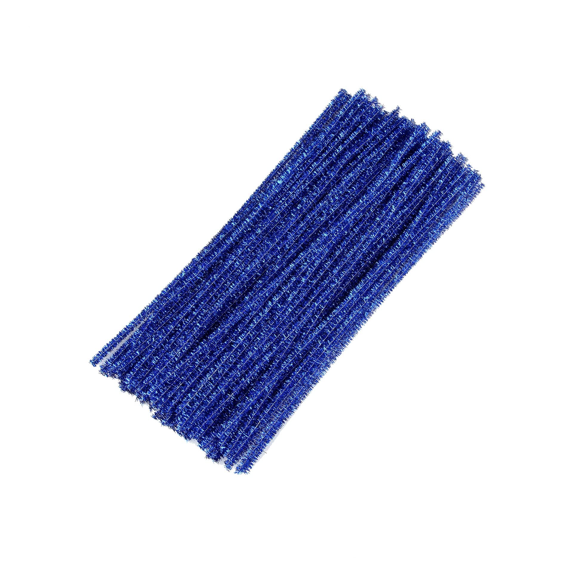 Pack of 25/50/100/250/500 30cm Pipe Cleaners for Arts & Crafts [Glitter Blue, Pack of 500] — image 1