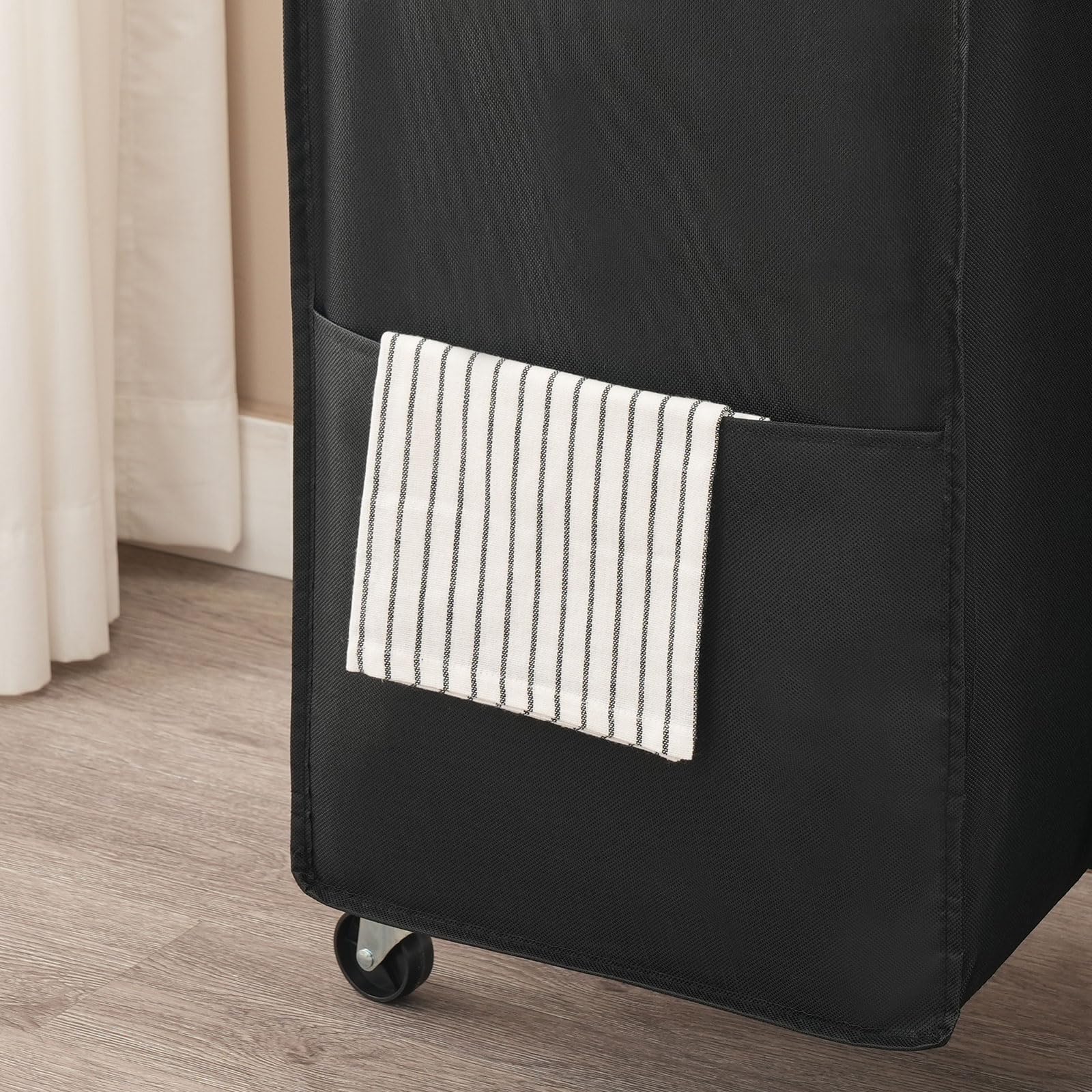 HOOBRO Cesto para Ropa Sucia, Cesta Colada con 2 Bolsas Extraíbles, Carro de Lavandería, 2 x 49,5 L, 70 x 30 x 77 cm, para Lavadero, Baño, Marrón Rústico y Negro EBF72XY01