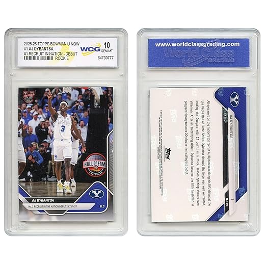 2025 Topps Bowman AJ DYBANTSA Rookie Card #1 Recruit in Nation NBA Lottery Pick BYU - Graded GEM-Mint 10