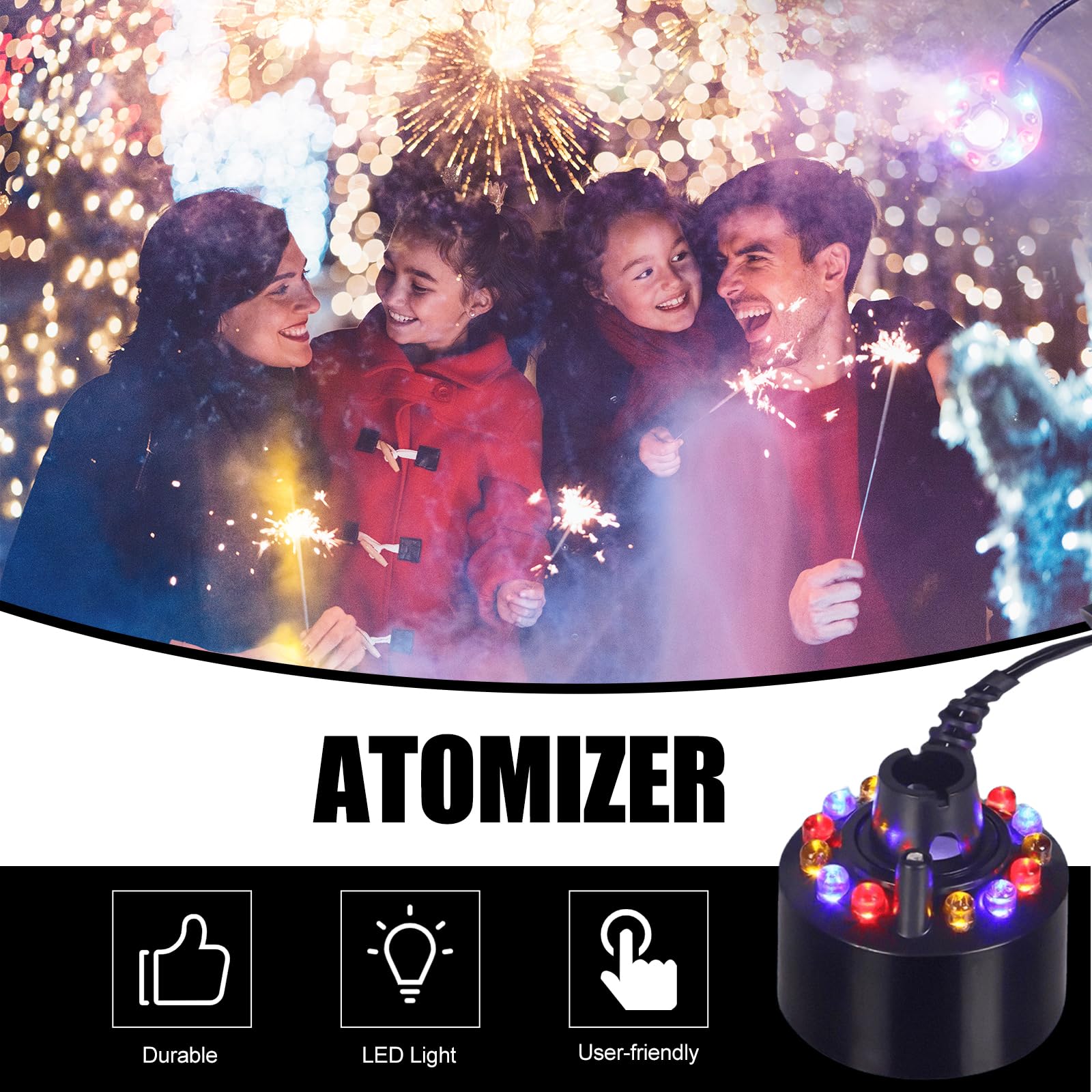 Nebulizzatore A LED Per Fontane - Effetto Nebbia Con Luci Colorate, Ultrasuoni - Foto 3