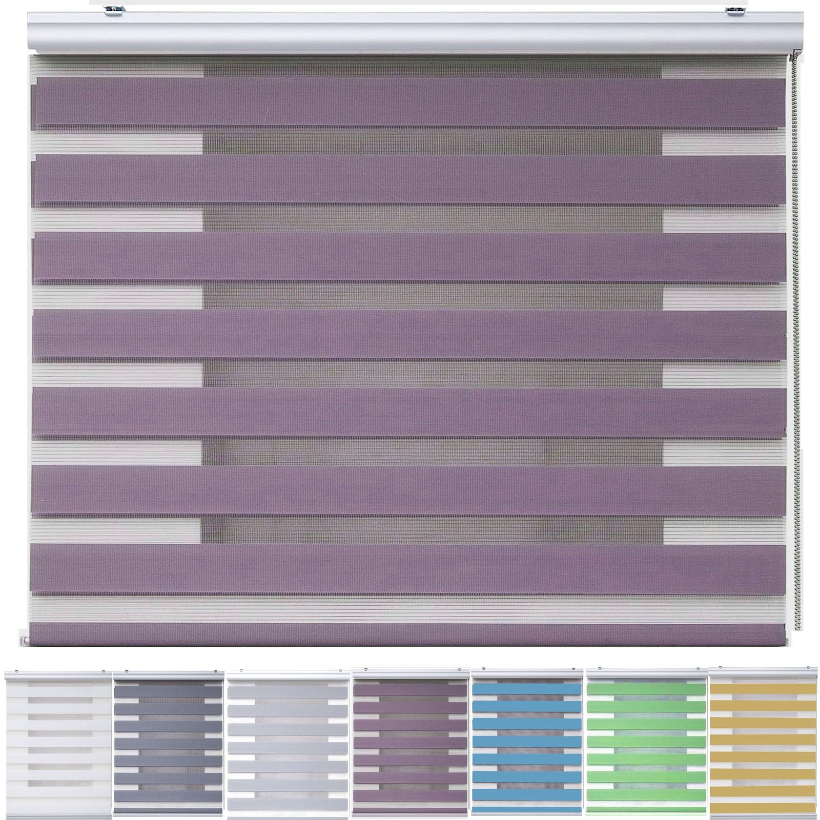 Blackout Curtains 120 x 180 cm Insulated UV Protection Child Safe Easy Day and Night Blinds Window with Adjustable chain mechanism for Home Office Window Blinds, Purple