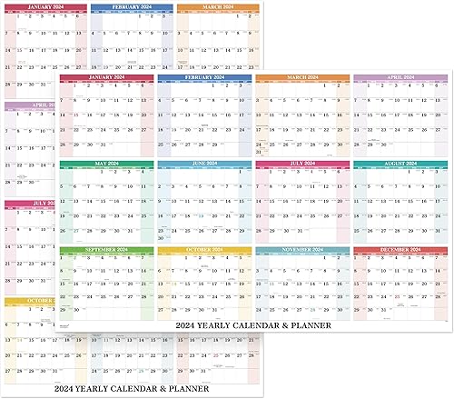 Miniatura 1 de Dry Erase Calendar 2024 - 2024 Yearly Wall Calendar, Erasable Wall Calendar 2024, Jan 2024 - Dec 2024, 12 Months Yearly Wall Calendar, 34.8'' ×