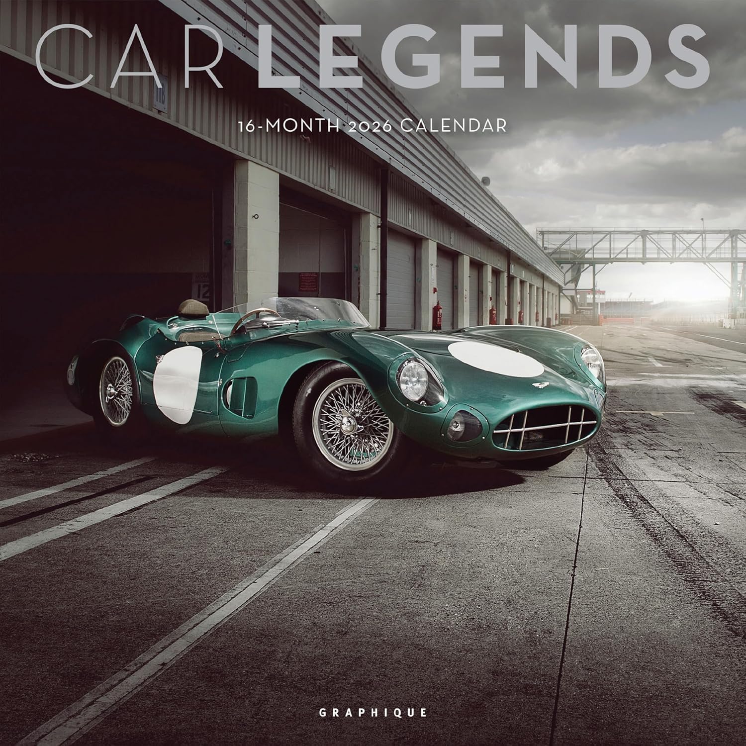 Graphique 2026 Car Legends Wall Calendar | 12” x 12” | Thick Paper | Home & Office Organizer | Large Monthly Grid | 3 Languages & Marked Holidays | 4 Month Preview Page for 2027
