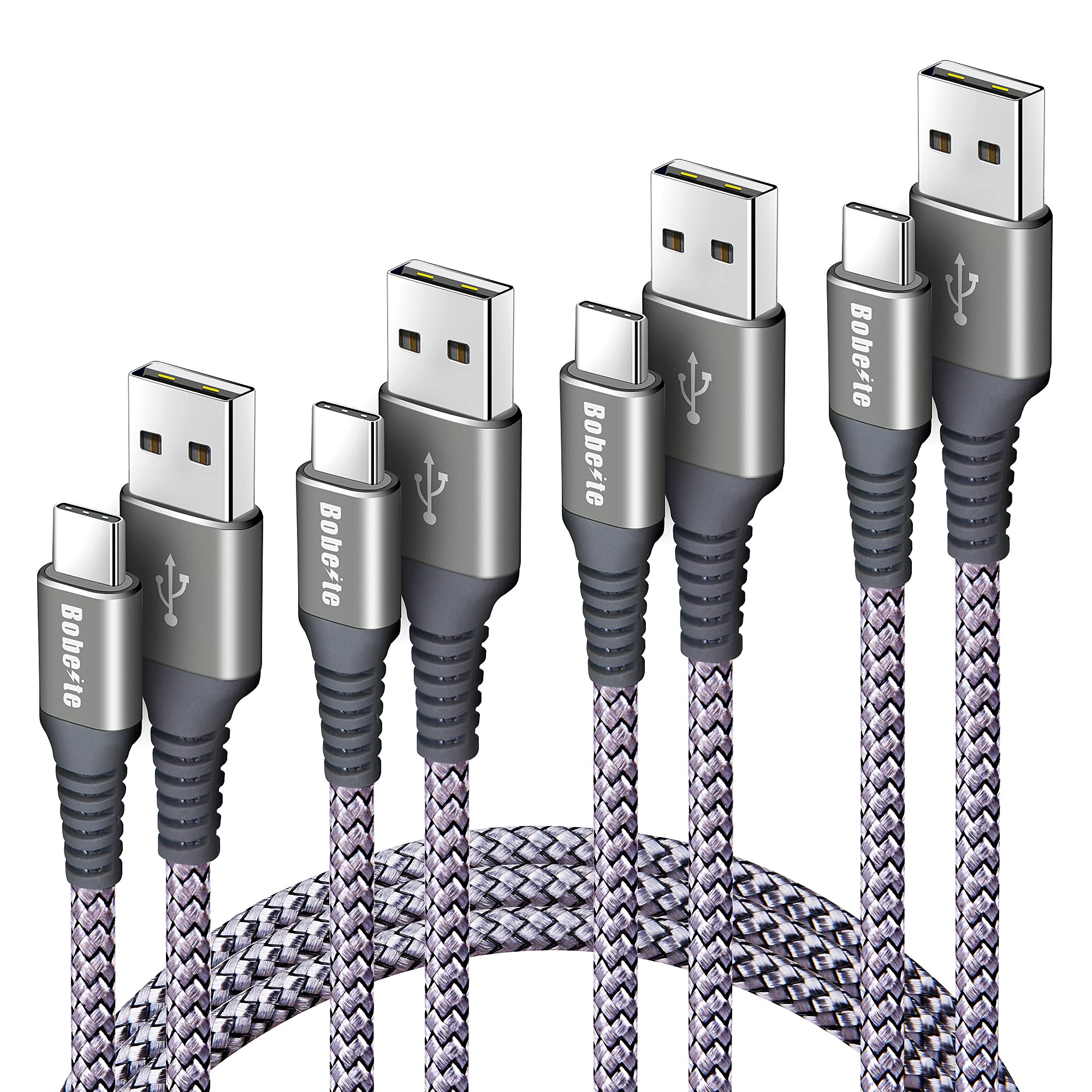 USB C Charger Cable [4pack,1M+2M+2M+3M],Bobeite USB A to Type C Charger Cable Fast Charging Lead For Samsung Galaxy S22 S23 S21 S20 Ultra S10 S9 S8 Plus,Note 10/9/8,Huawei P40/P30/P20/P10/P9 and More