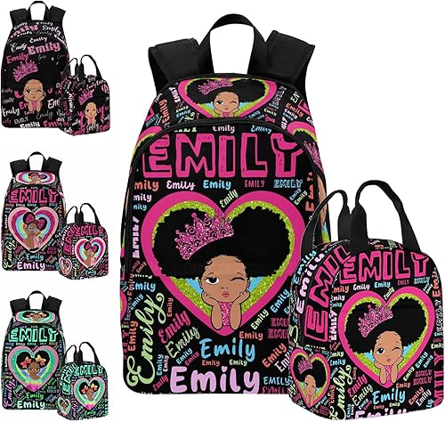 Mochila con nombre personalizado para niños, bolsa de almuerzo personalizada con monograma de corazones de ensueño, bolsa de almuerzo con nombre,