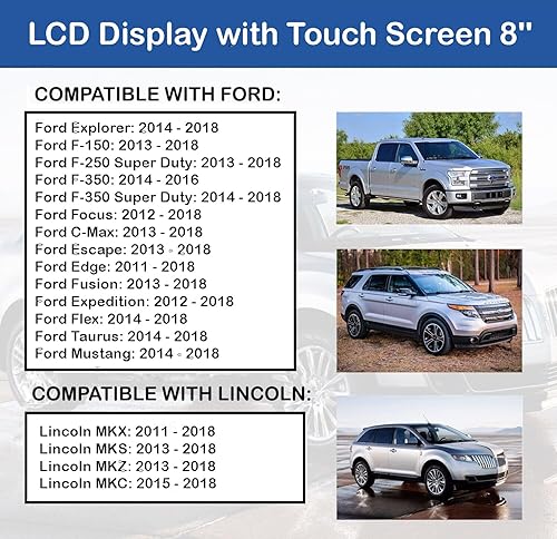 Miniatura 3 de Pantalla táctil LCD Monitor de 8 pulgadas para sincronización 3 Radio navegación compatible con Ford Explorer F-150 F-250 F-350 Focus Escape Edge