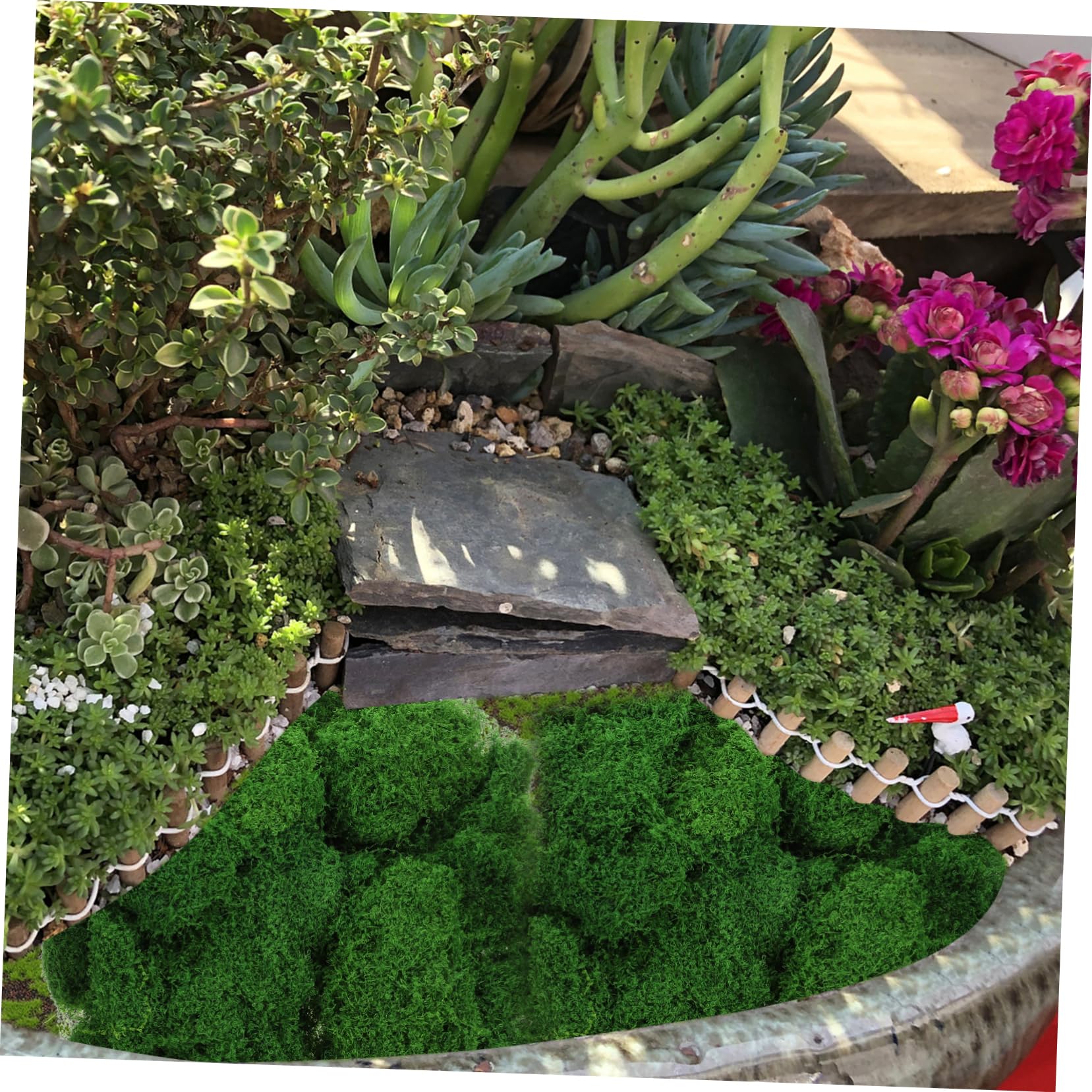 IWOWHERO 200g Green Fake Moss for Potted Plants Faux Craft Moss Decorative Moss for Indoor Wall Art