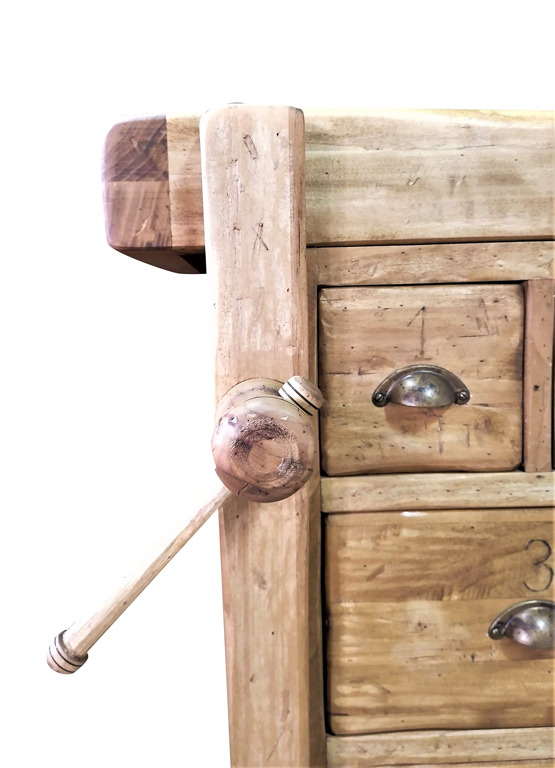 Biscottini Mesa Alta de Trabajo, 82 x 57 x 64 cm, Fabricada en Italia, Isla de Cocina, encimera de Madera Maciza, mostrador de Cocina, encimera de Madera