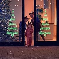 Vista 4 de Toodour Luces de Decoración Navideña para Interiores, Luces LED de Navidad de 2.65 pies, Luz Verde Colgante para Pared y Ventana, Funciona