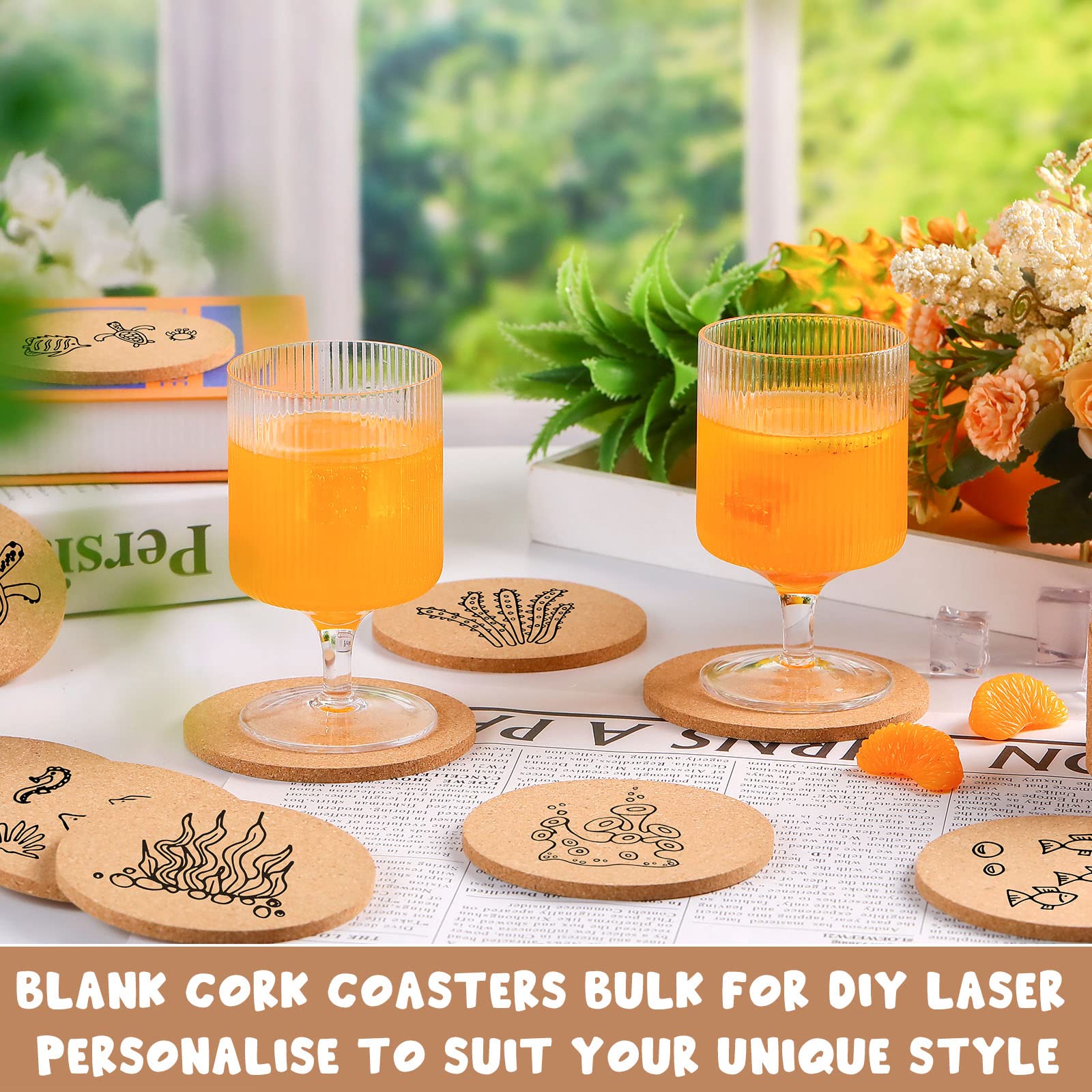 Amazon.com: Didaey 200 Pcs Cork Coaster for Drink 4 Inch Absorbent