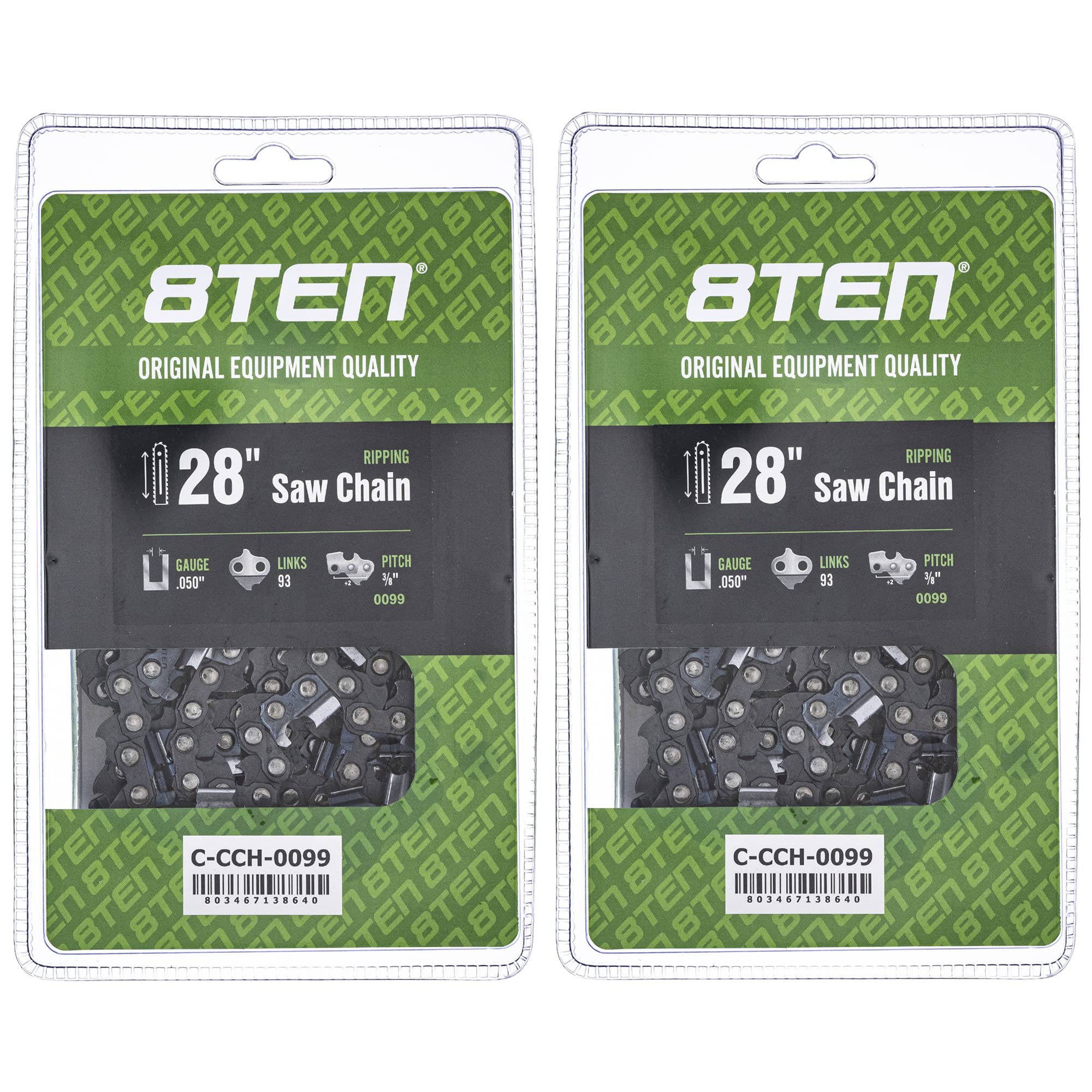 Amazon.com: 8TEN Ripping Chainsaw Chain 28 Inch .050 3/8 93DL For