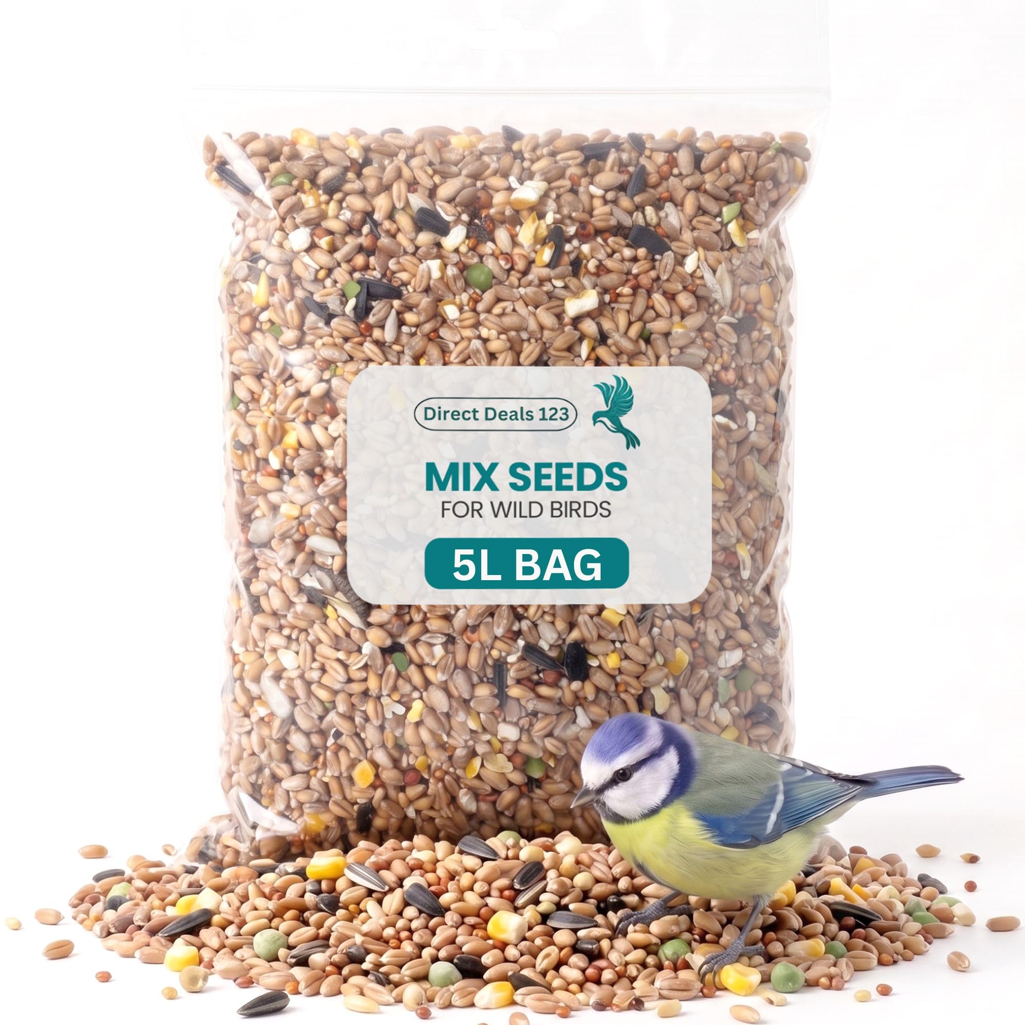 (5L Bag) Mix Seed Pro for Wild Bird food Premium Garden Feed Natural Birdseed for Sparrows Finches Small Wildlife Clean Feeding Year Round Nutrition Quality Seed Blend Pack — image 1