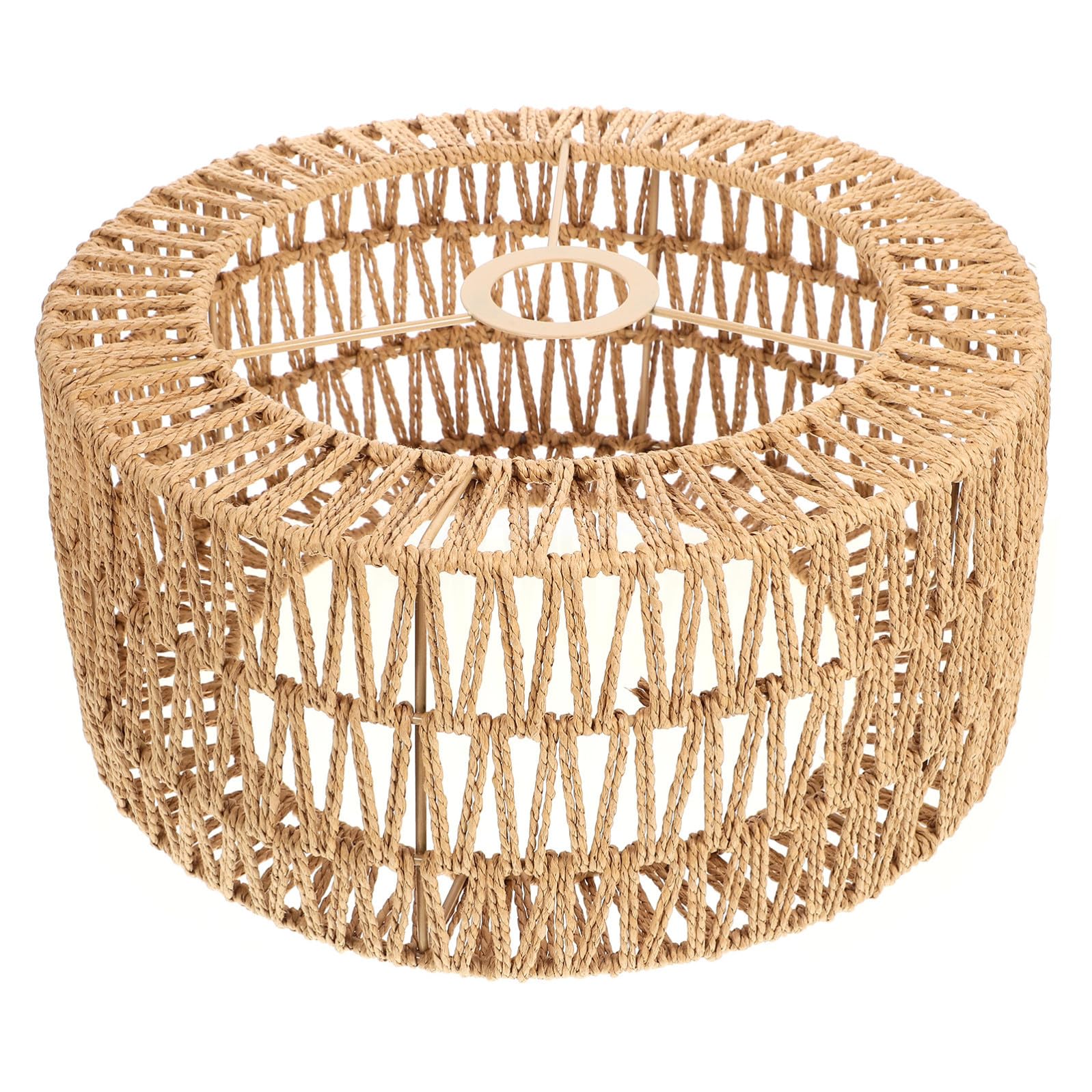 Pantalla de lámpara tejida, pantalla de lámpara de papel, accesorio para lámpara E27, textura suave y superficie lisa, para bar y decoración interior
