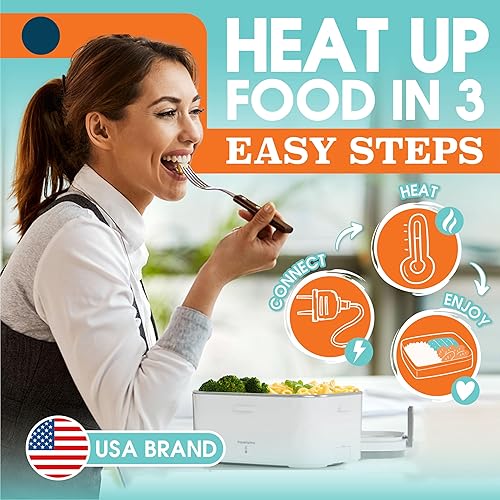 Miniatura 10 de Fiambrera eléctrica para adultos de 80 W, 1.8 L, lonchera térmica portátil rápida de 1224110 V para adultos, a prueba de fugas, contenedor SS, para