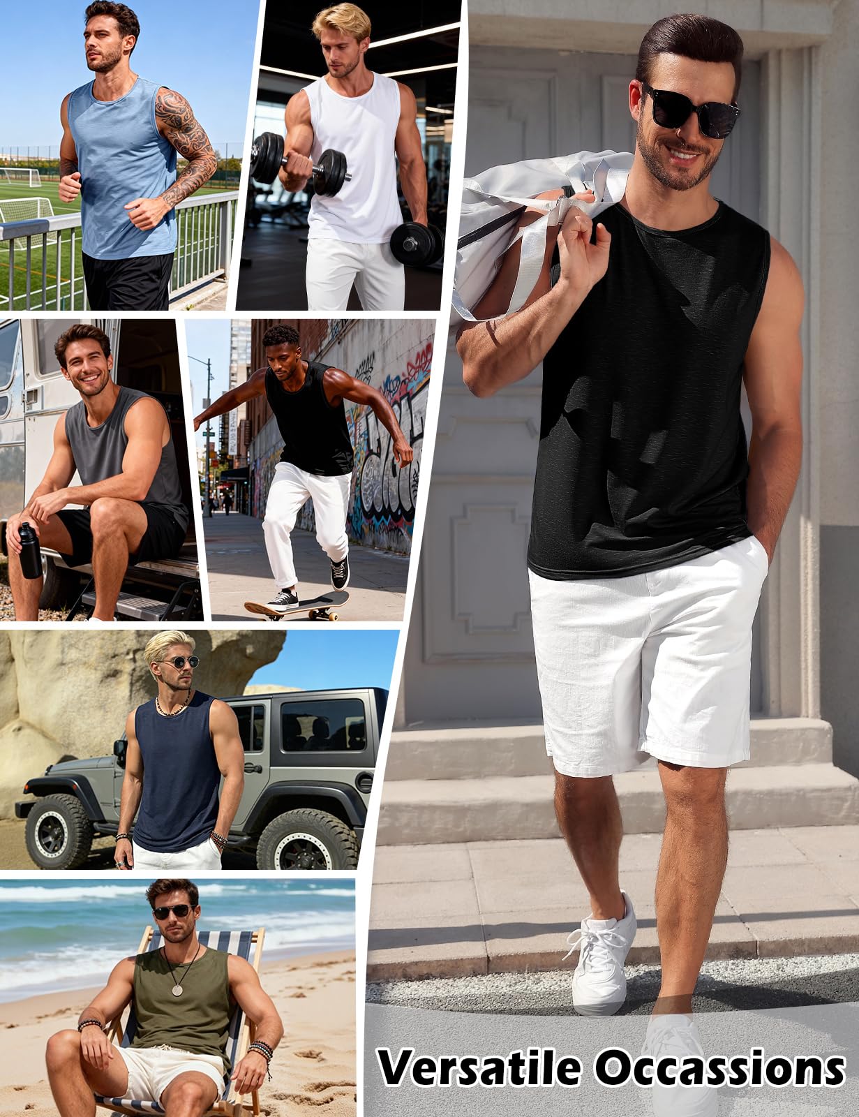 Lonya Canotta Palestra Uomo Canottiera Estiva Spiaggia Casuale Atletico Gilet Bodybuilding Running T Shirt Senza Maniche