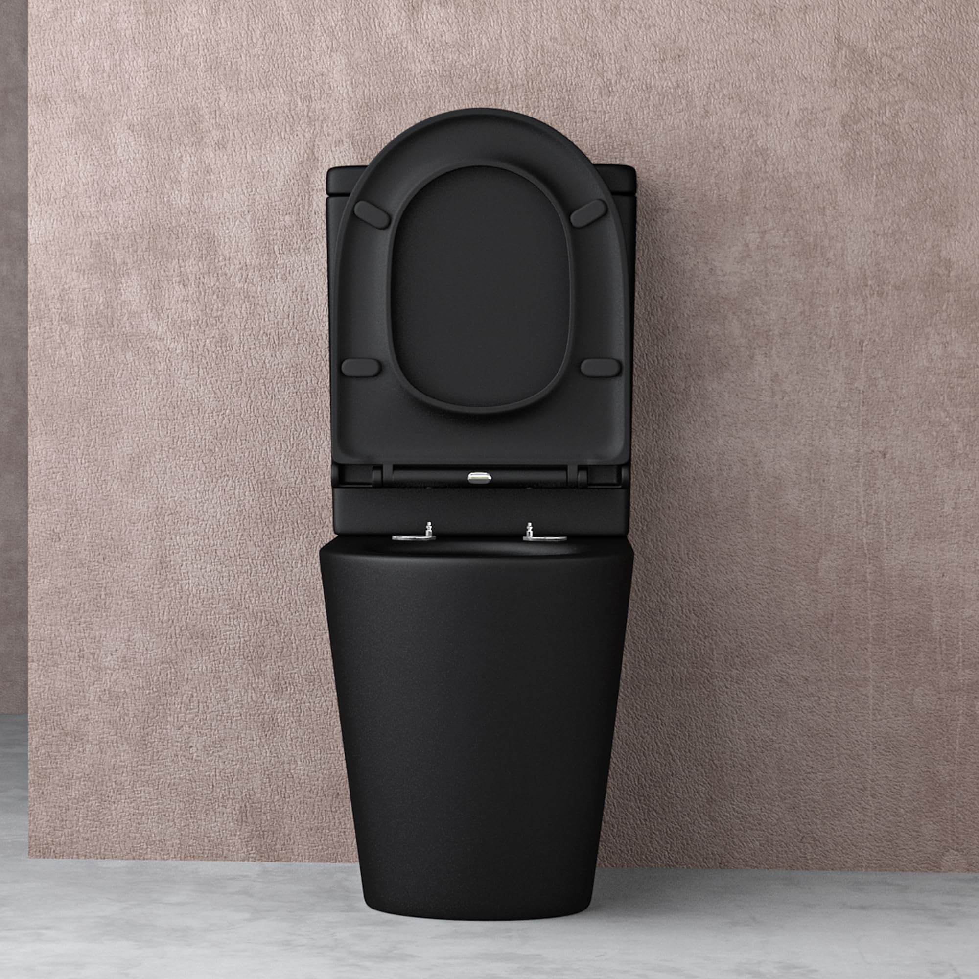 doporro Design Stand WC mit Softclose 36x63x82cm Stand-Toilette Schwarz