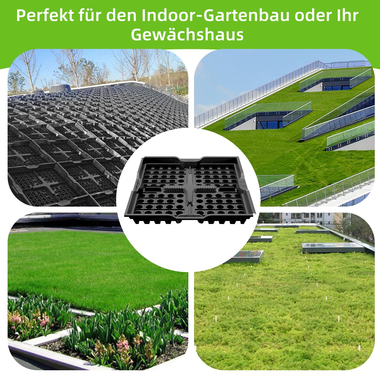 Pflanzen Anzuchtschalen, Profi Gärtnerbox Pflanzschale Pikierschale 4/10 Stück Pflanzschalen für Anzucht 50X50X7CM Treibhaus Anzuchtschale für Pflanzen,Kräutern,Blumen,Gemüse und Obst (10)
