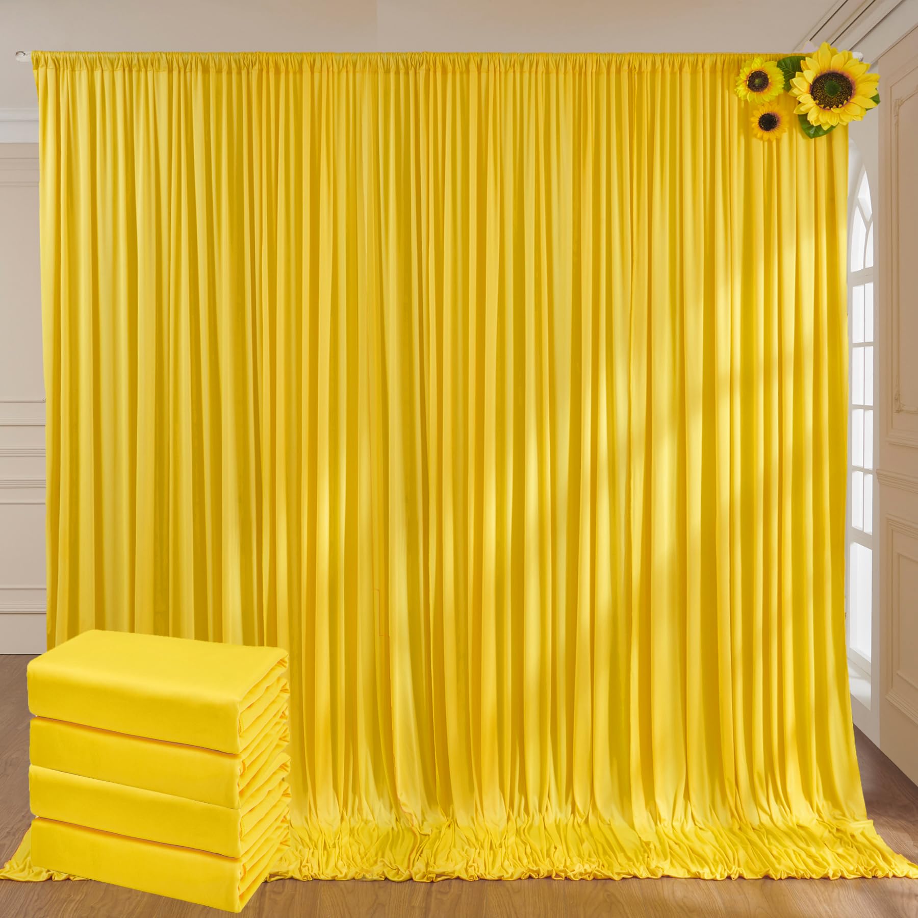 10ft x 10ft Wrinkle Free Black Backdrop Curtains for Parties, 2 Panels 5ftx10ft Polyester Photo Backdrop Drapes for Wedding Birthday Graduation Photography Background — view 63