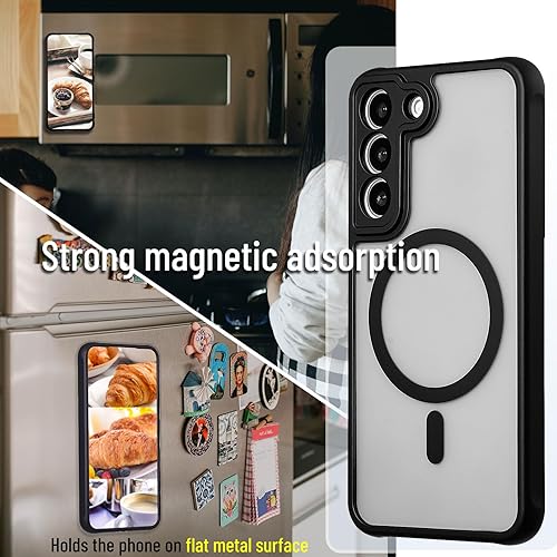 Miniatura 7 de Funda magnética para Samsung Galaxy S22, funda magnética delgada y fuerte para teléfono Samsung S22, marco suave mate, antihuellas, a prueba de