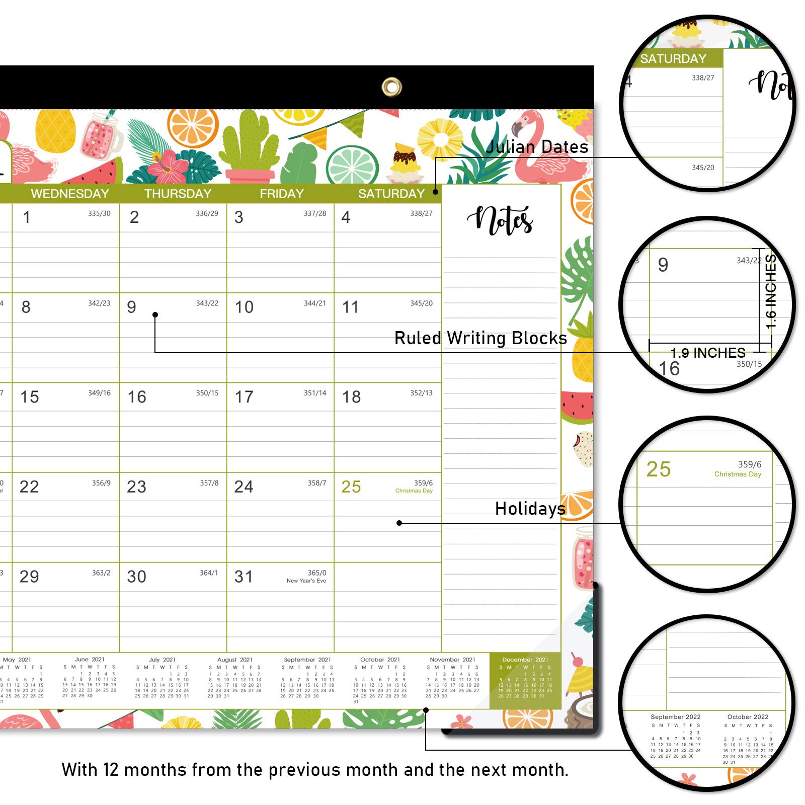 20212022 Desk Calendar Monthly Desk/Wall Calendar 20212022, 17" x