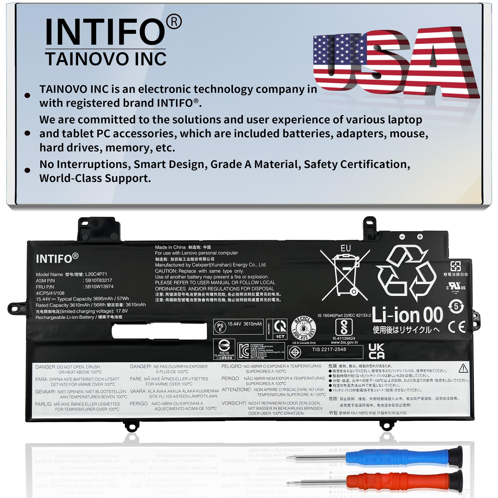 Amazon.com: INTIFO 57Wh L20C4P71 Laptop Battery Compatible with