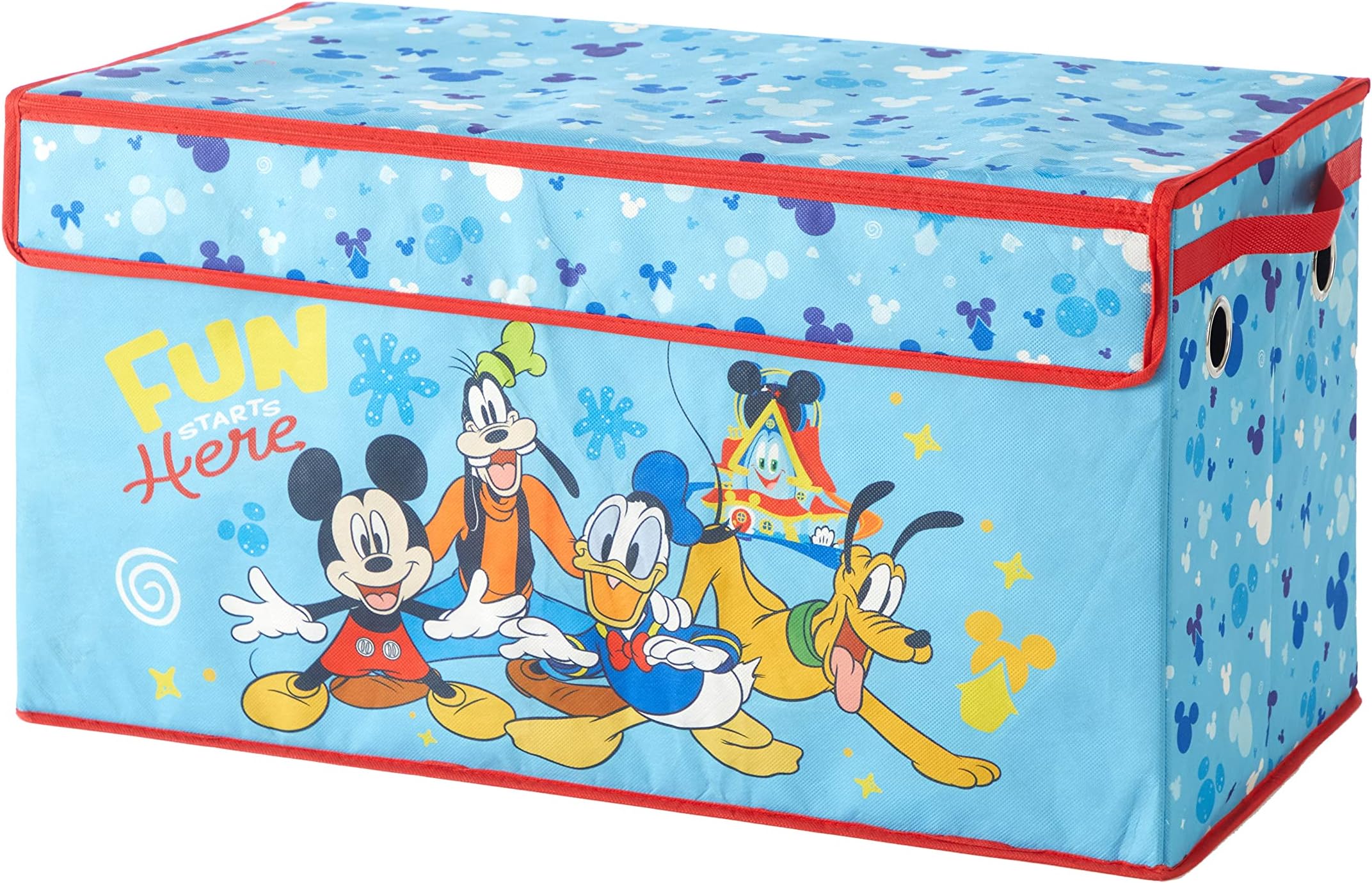 Idea Nuova Disney Mickey Mouse Collapsible Children’s Toy Storage Trunk, Durable with Soft Lid, 28.5"x 14.5"x16"