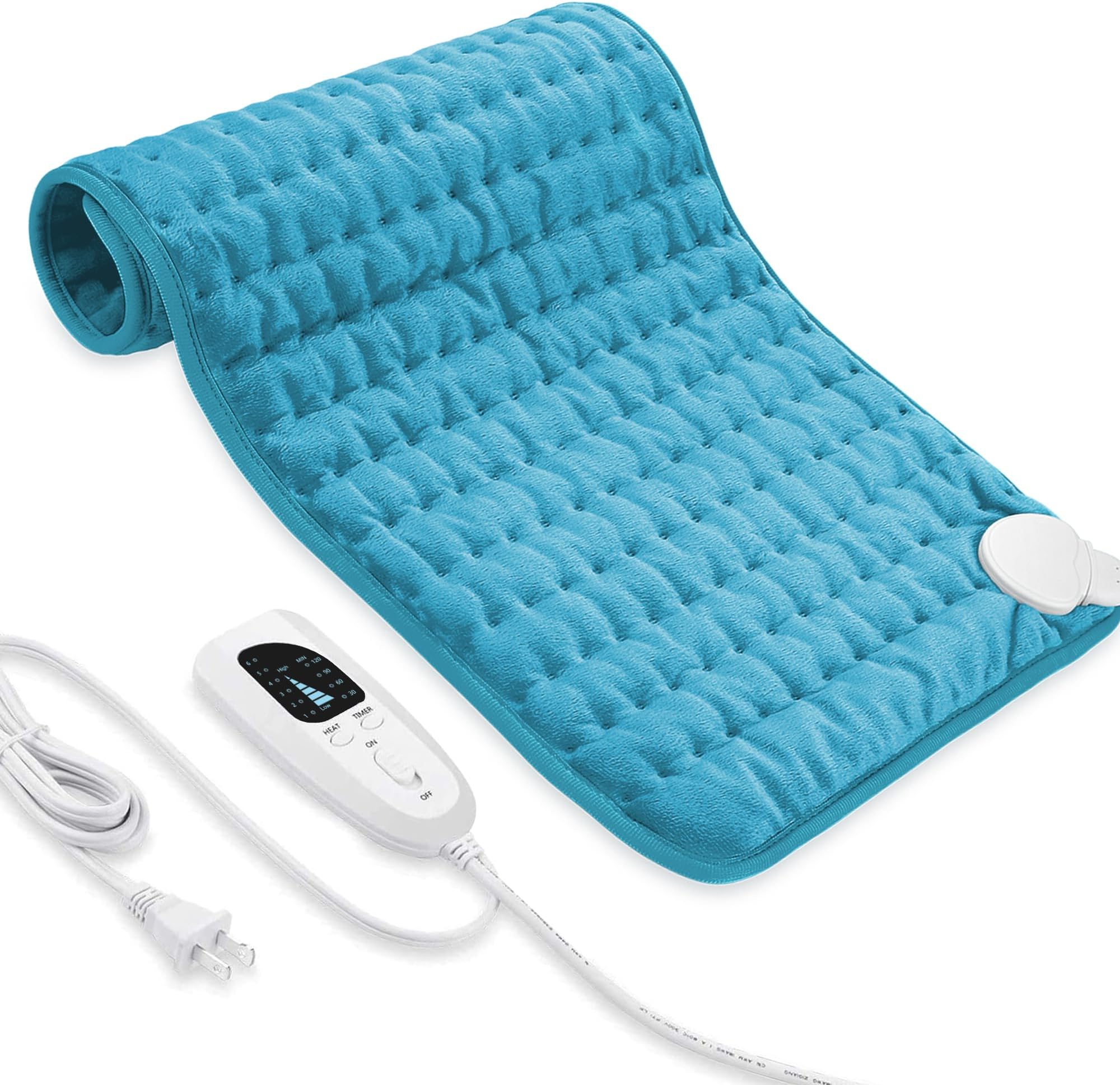 33"X17" Electric Heating pad with 6 Heat Settings, Auto Shut Off, Blue Dry Electric Heating for Back Neck Knee Arms Legs Shoulder Heat Pads for Christmas Birthday Father's Day Mother's Day