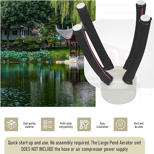 Miniatura 8 de Difusor de estanque grande para burbujas al aire libre - Aireadores y descongeladores acuáticos de estanque de hundimiento de alta eficiencia para