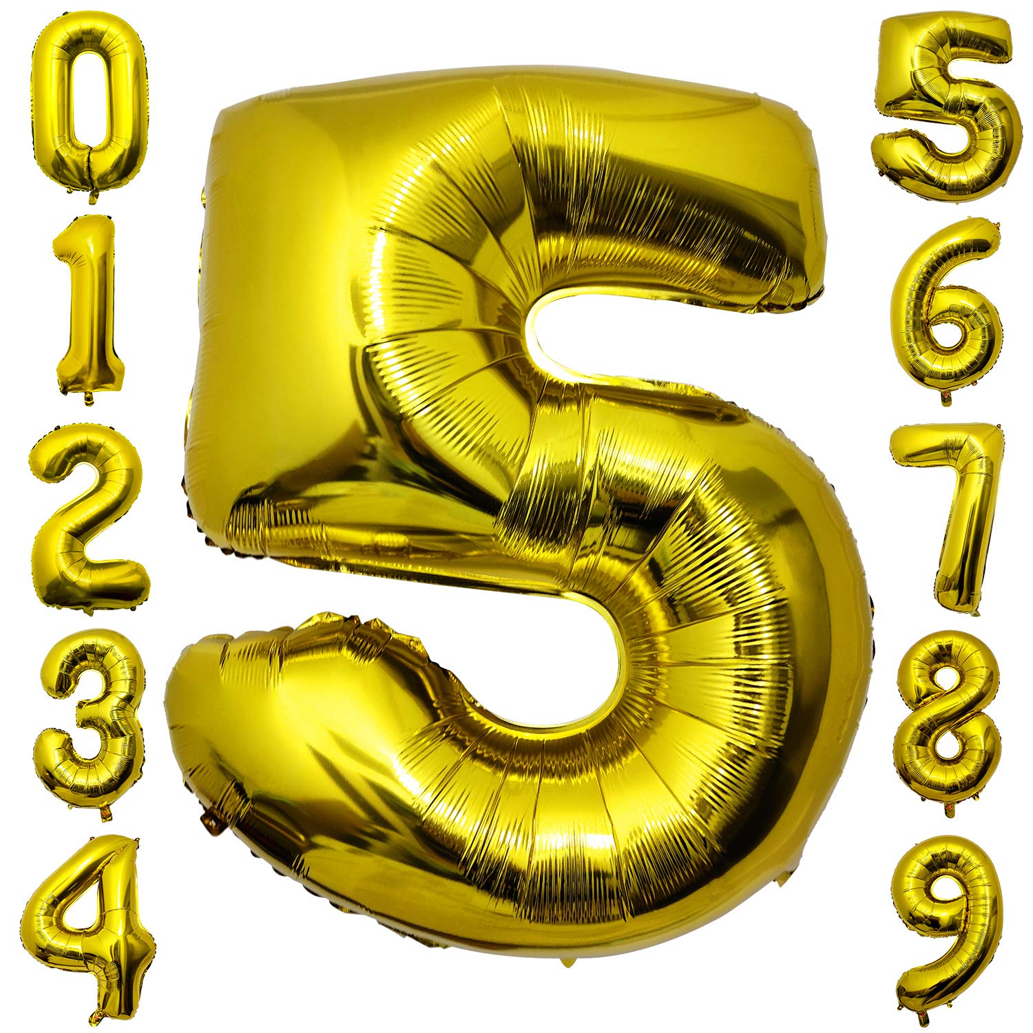 ナンバーバルーン【5】 Amazon | 大きい 数字5 バルーン バースデー パーティー 誕生日