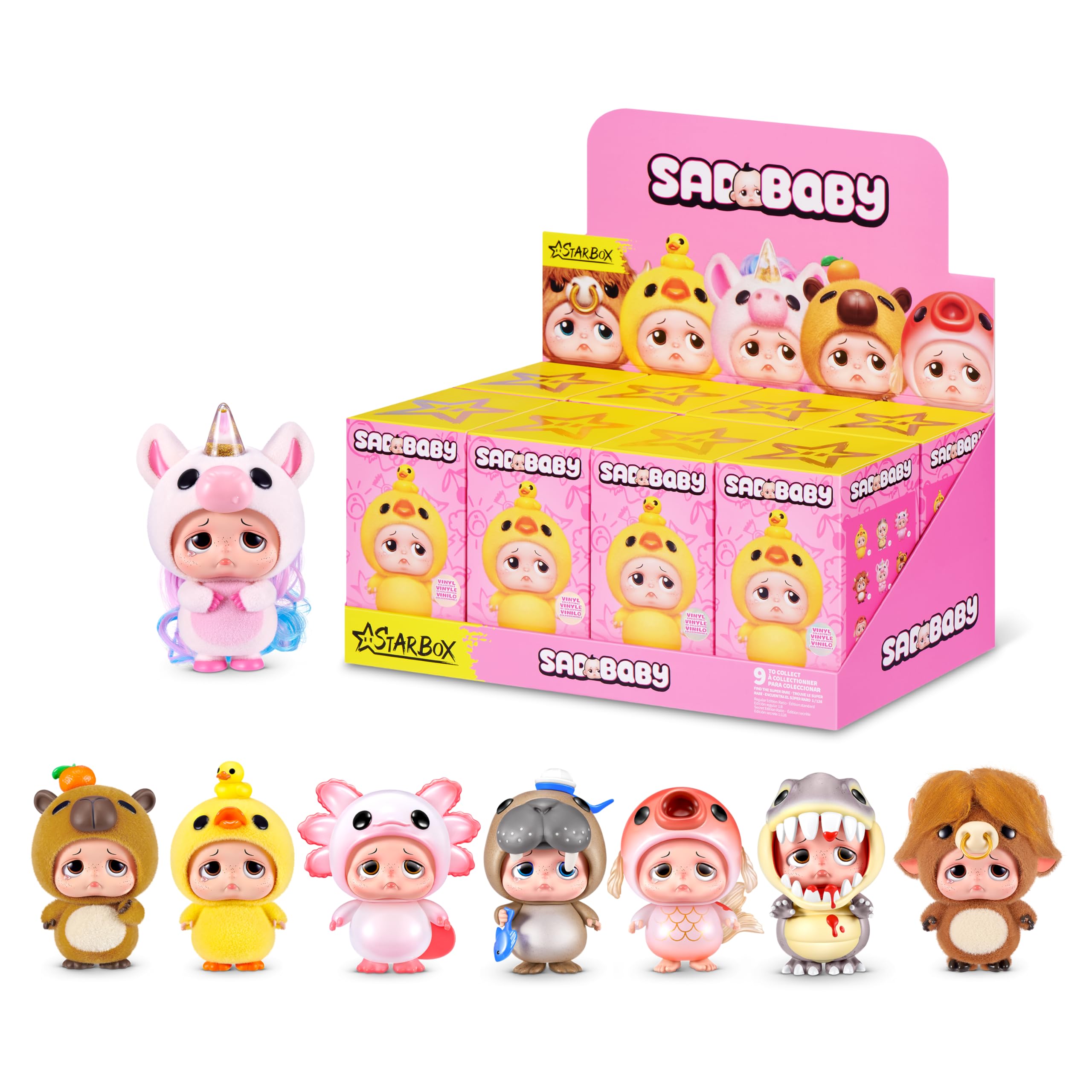 STARBOX Sad Baby Animals Series 1 – Blindbox-Sammelfigur (8 Pack), liebenswerte Tiercharaktere mit emotionalem Gesichtsausdruck, Überraschungs- und Sammelspielzeug für Kinder ab 3 Jahren
