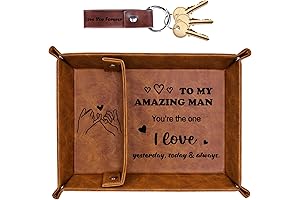 PU Leather Valet Tray and Keychain: Valentine's Day Gifts for Men