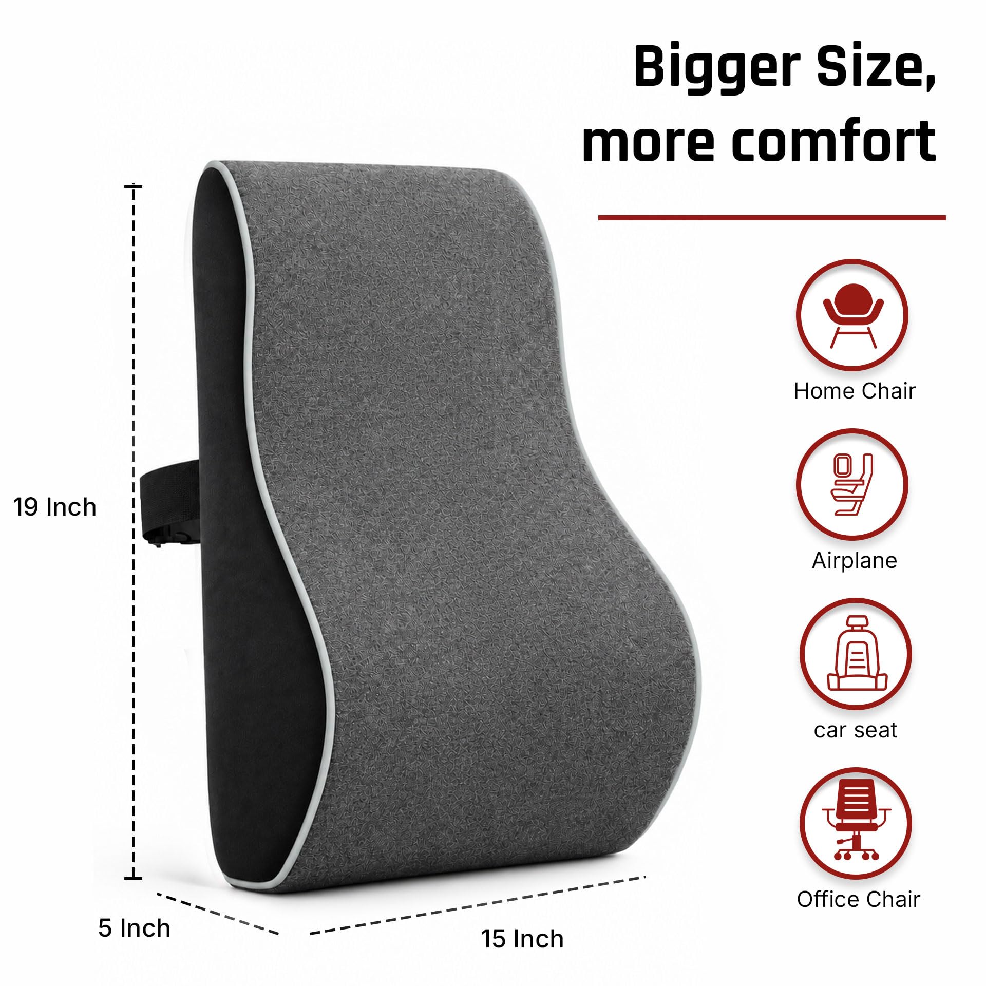 ValorX Lumbar Support Pillow with Massager - Back Pain Relief -2 ValorX Lumbar Support Pillow with Massager - Back Pain Relief -2