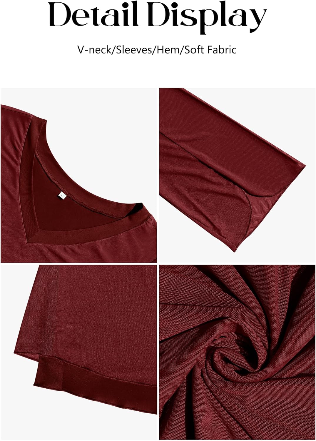 Plus Size Blouses for Women Ruffle 3/4 Sleeve Tops V Neck Casual Elegant Womens Tunic Top Mesh Loose Shirts L-4XL - Image 6