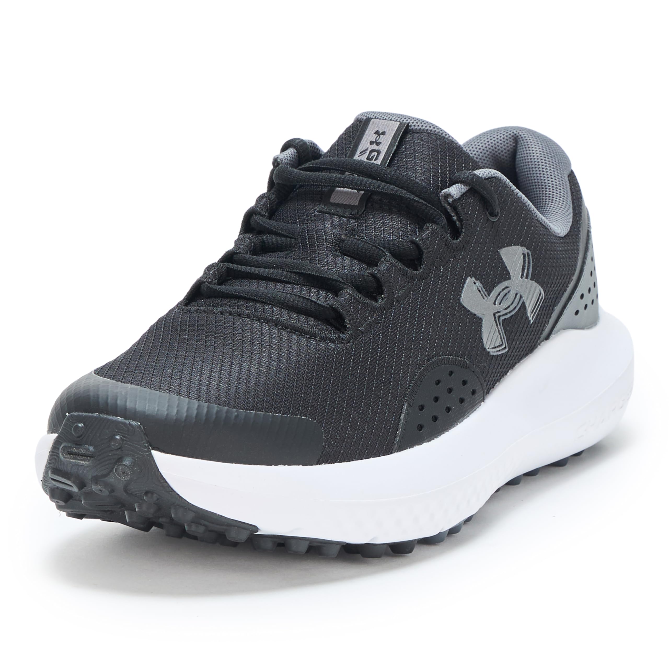 Under Armour Men's Surge Golf Cleat, (001) Black/Castlerock/Metallic Gun Metal, 13, US
