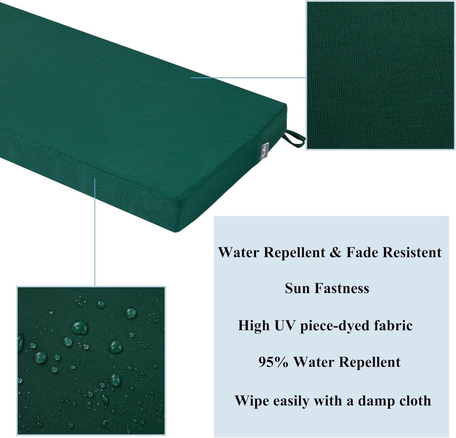 FUNHOME 1 Pack Outdoor Bench Cushion Covers 45"x18"x3" with 2 Pack Outdoor Chair Cushion Cover 22"x20"x4"