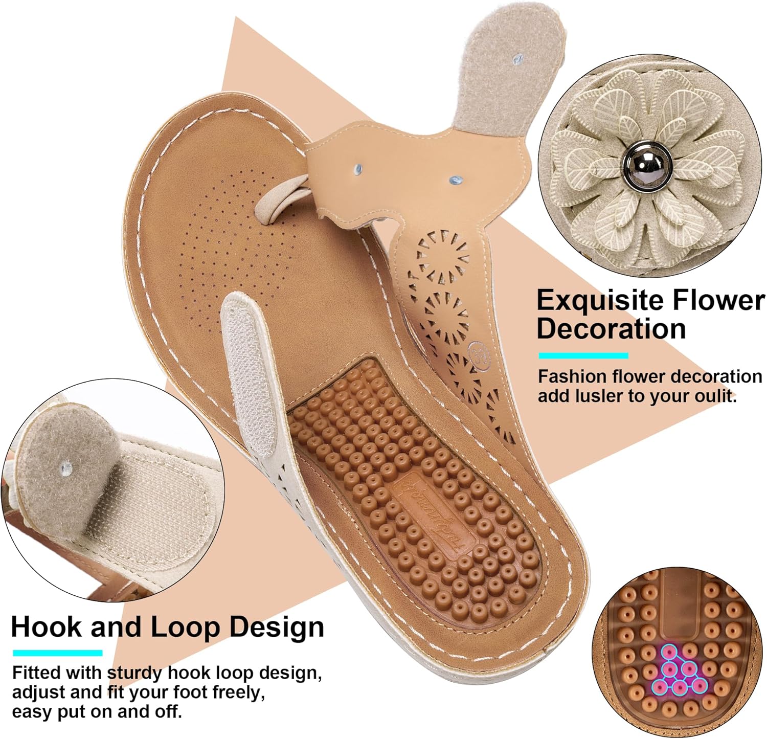 FUDYNMALC Womens Sandals Wedge Shoes: Summer Dressy Woman Platform Flip Flops Comfortable Casual Dress Wedding Wedges Footwear Ladies - Image 6