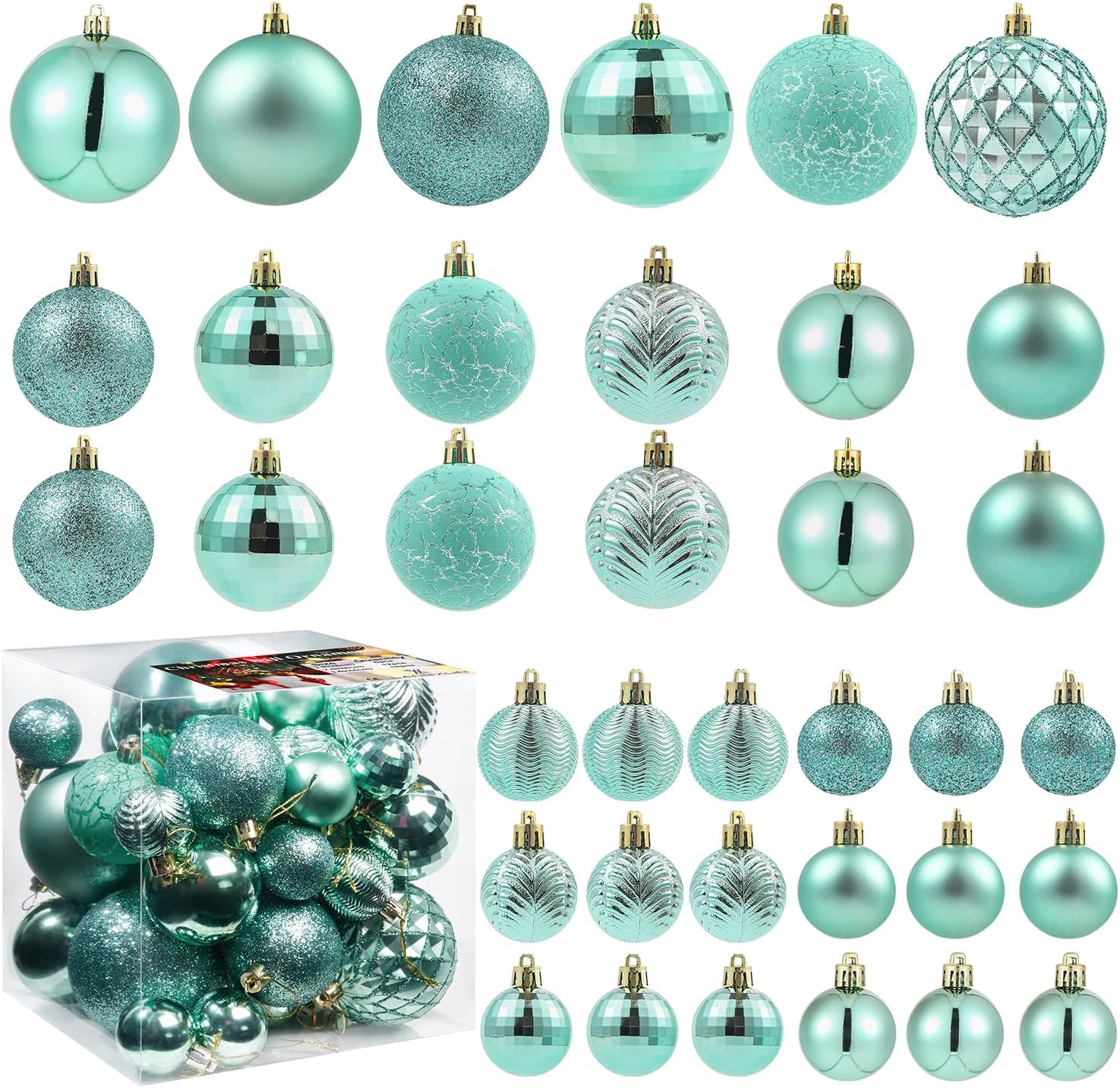 LANGXUN 36pcs Christmas Tree Decorations Balls 2025, Bolas De Navidad – 6pcs 3.2”, 12pcs 2.4”, 18pcs 1.6” – Shatterproof Christmas Ball Ornaments, Xmas Hoilday Decor (Peacock) LANGXUN 36pcs Christmas Tree Decorations Balls 2025, Bolas De Navidad – 6pcs 3.2”, 12pcs 2.4”, 18pcs 1.6” – Shatterproof Christmas Ball Ornaments, Xmas Hoilday Decor (Peacock)
