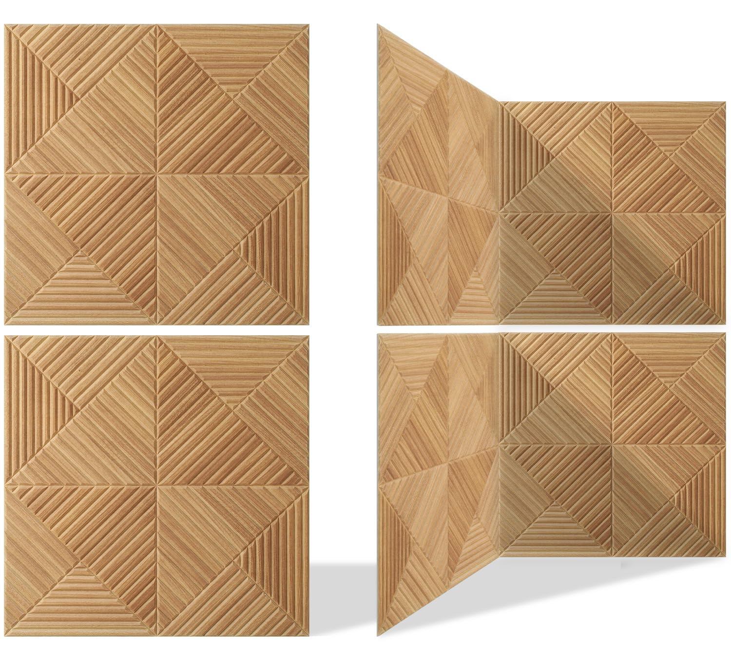 6 Pack Large Acoustic Panels,23.6 x 23.6 Inches Soundproof Wall Panels,Decorative Sound Panels,Self-Adhesive Acoustic Wall Panels,Decorative Soundproof Panels for Home Studio Office,Log color