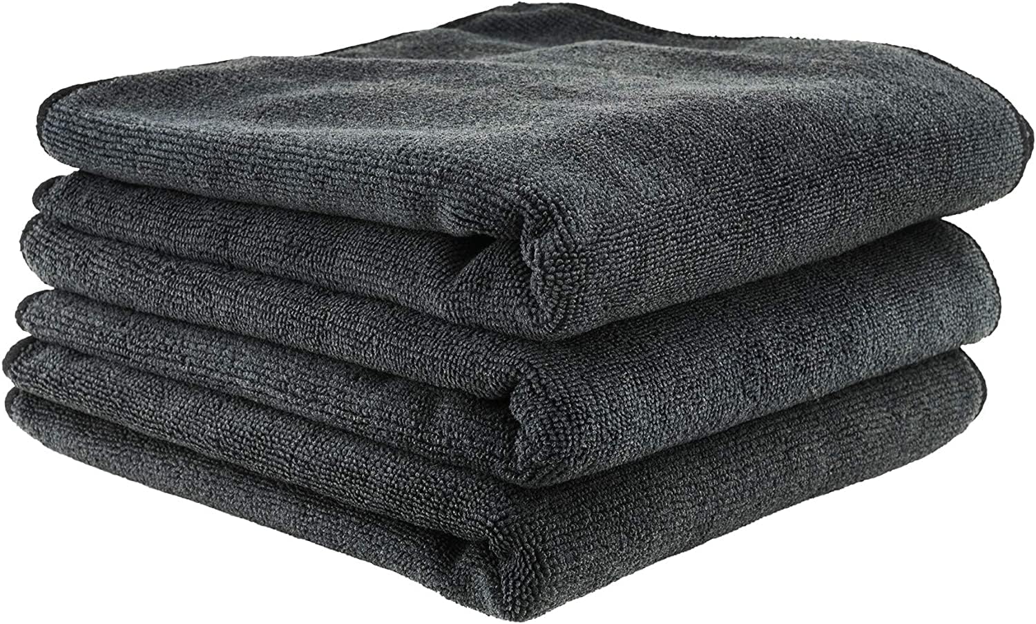 VINSTAR AUTOCARE(Pack of 3) Microfiber Cleaning Cloth Softer Highly Absorbent Rags, 75 x 35 cm, Lint Free Streak Free for House, Kitchen, Car, Window Gifts, All-Purpose Cleaning Towels -Grey