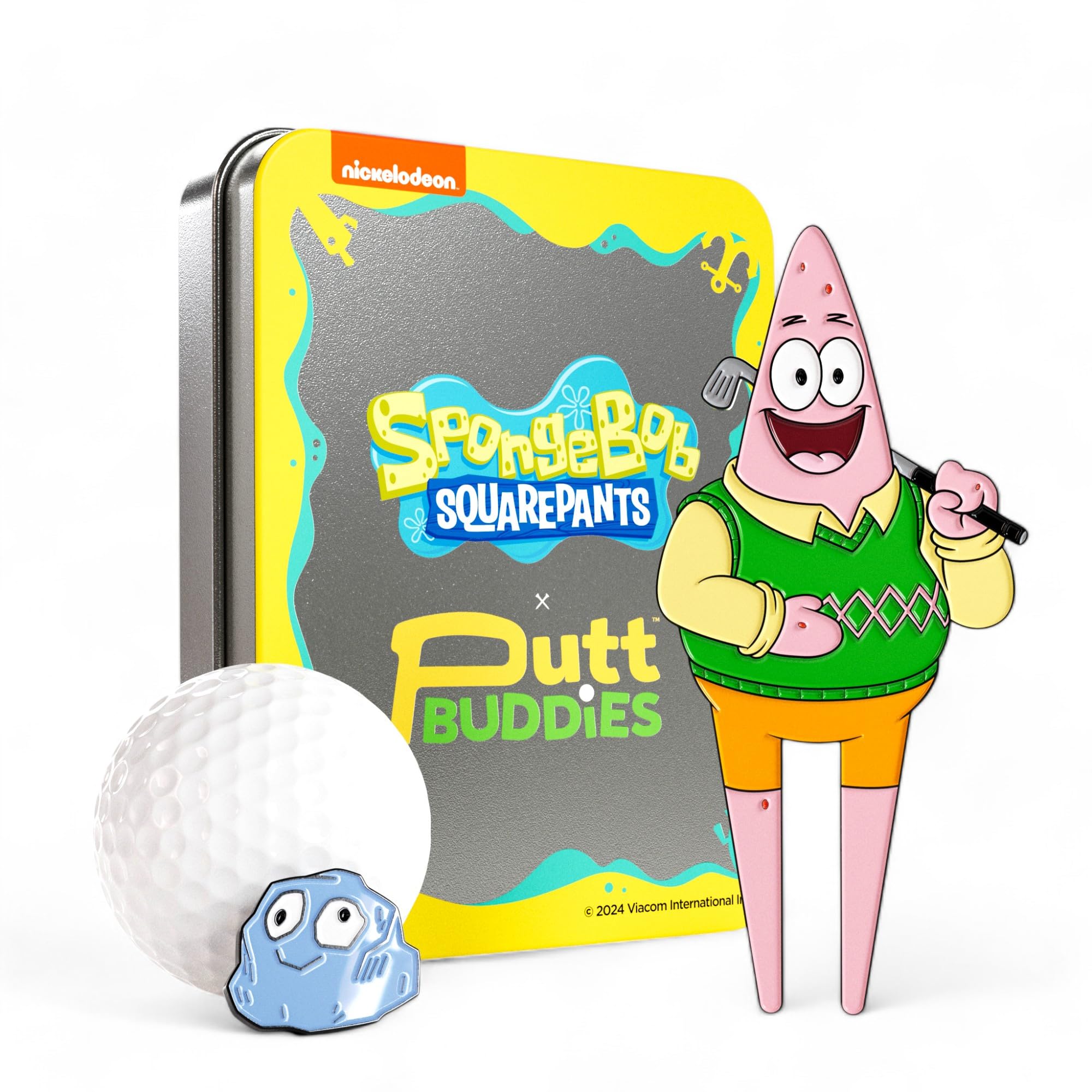 PUTTBUDDIES Collectable Divot Tool w/Attachable Ball Marker Gift Set | Spongebob Golf Collection