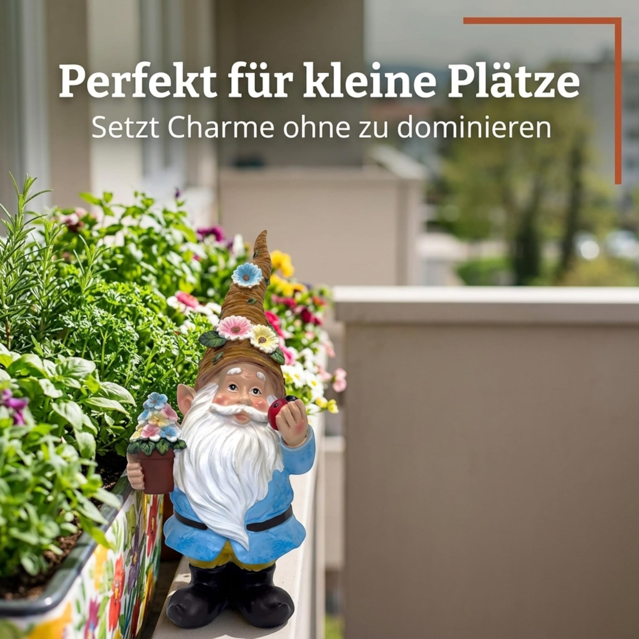 MIJOMA Gnom Gnome Gnome Dwarf Jardín Decoración Jardín Jardín Decoración Enana para Jardín Decoración del Hogar Decoración para Terraza para Balcón (Chaqueta Azul - 27 cm)