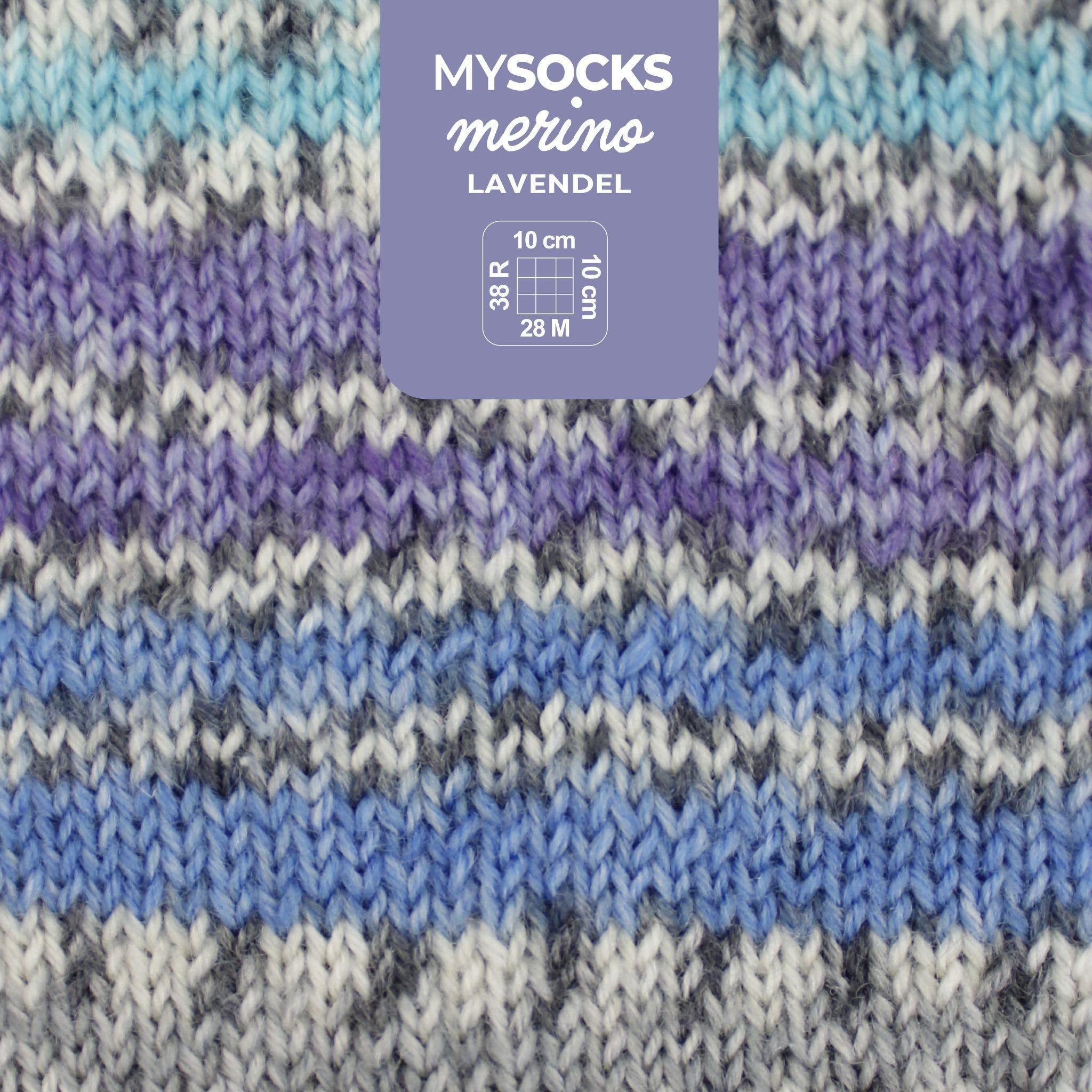 myboshi mysocks Merino, extra weiche 4-fädige Merino-Sockenwolle, 75% Schurwolle, 25% Polyamid, filzfrei, 100g, 420m Lila (Lavendel), 5 Knäuel
