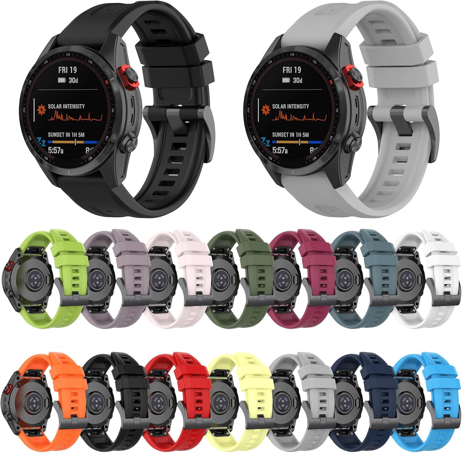 Senter Compatible with Amazfit Falcon Bands Easy Fit Soft Silicone Watch Bands Replacement for Garmin Fenix 6/Fenix 7/Fenix 5 Plus/Fenix 6 Pro/Approach S62 Smartwatches